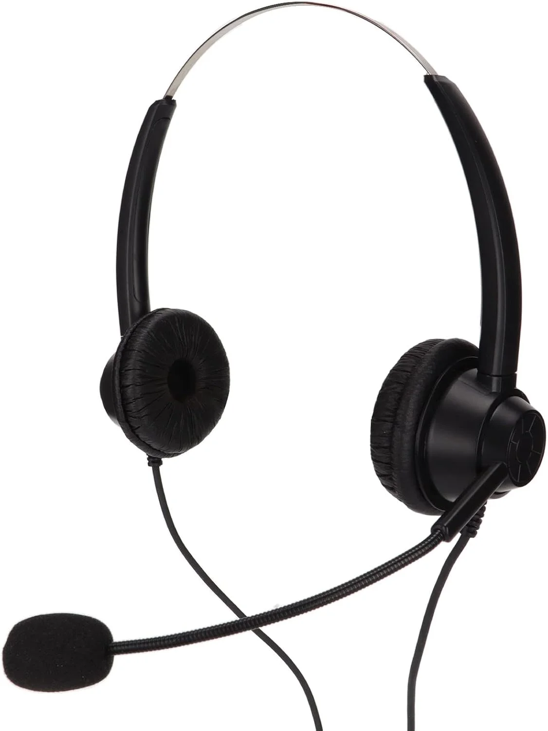 هدست مرکز تماس تجاری، گوشی با میکروفون و ولوم قابل تنظیم با پورت RJ9، هدفون دو گوش برای دفاتر خانگی، مراکز تماس، بازاریابی تلفنی، بیمه، خدمات مشتری