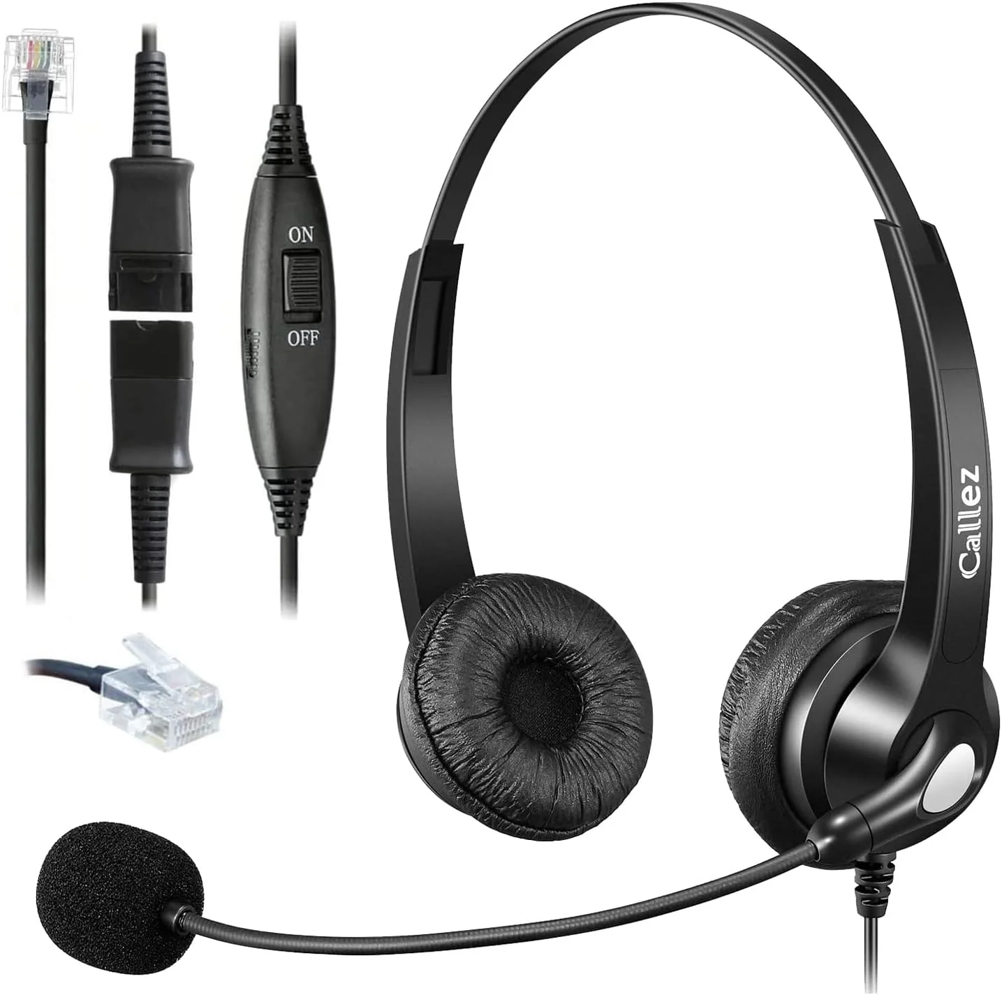 هدست تلفن کالز RJ45 با میکروفون حذف نویز، هدست تلفن با قطع سریع سازگار با تلفن های زیمنس یونیفای OpenStage 30 40 60 80 CP205 میتل/آسترا 6865i 6867i 5370 ثابت IP