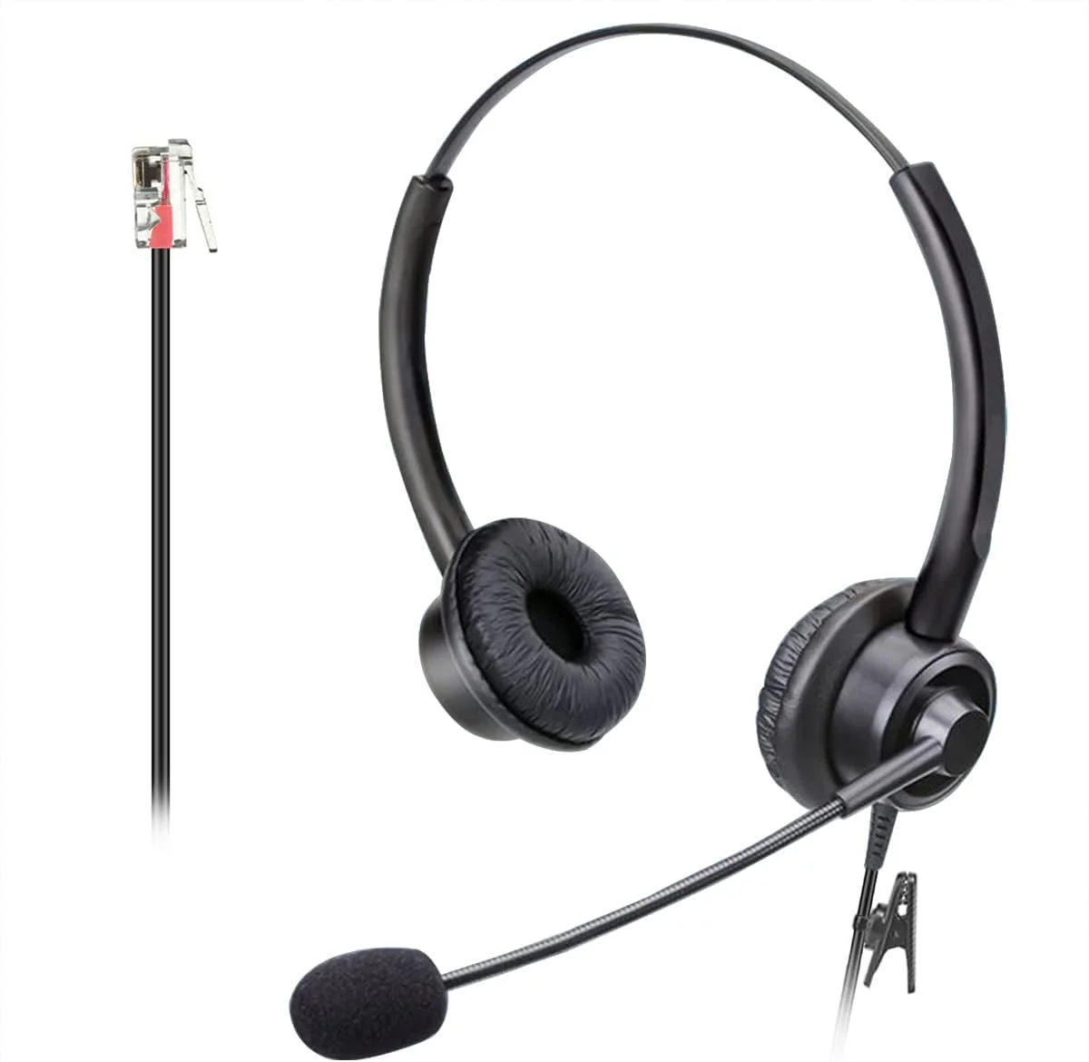 هدست تلفن کالز RJ9 برای تلفن های اداری با میکروفون حذف نویز، هدست تلفن باینورال سازگار با تلفن های سیسکو 8841 8845 8851 8865 6945 7811 7821 7940 7841 7861 7945 7965 VOIP