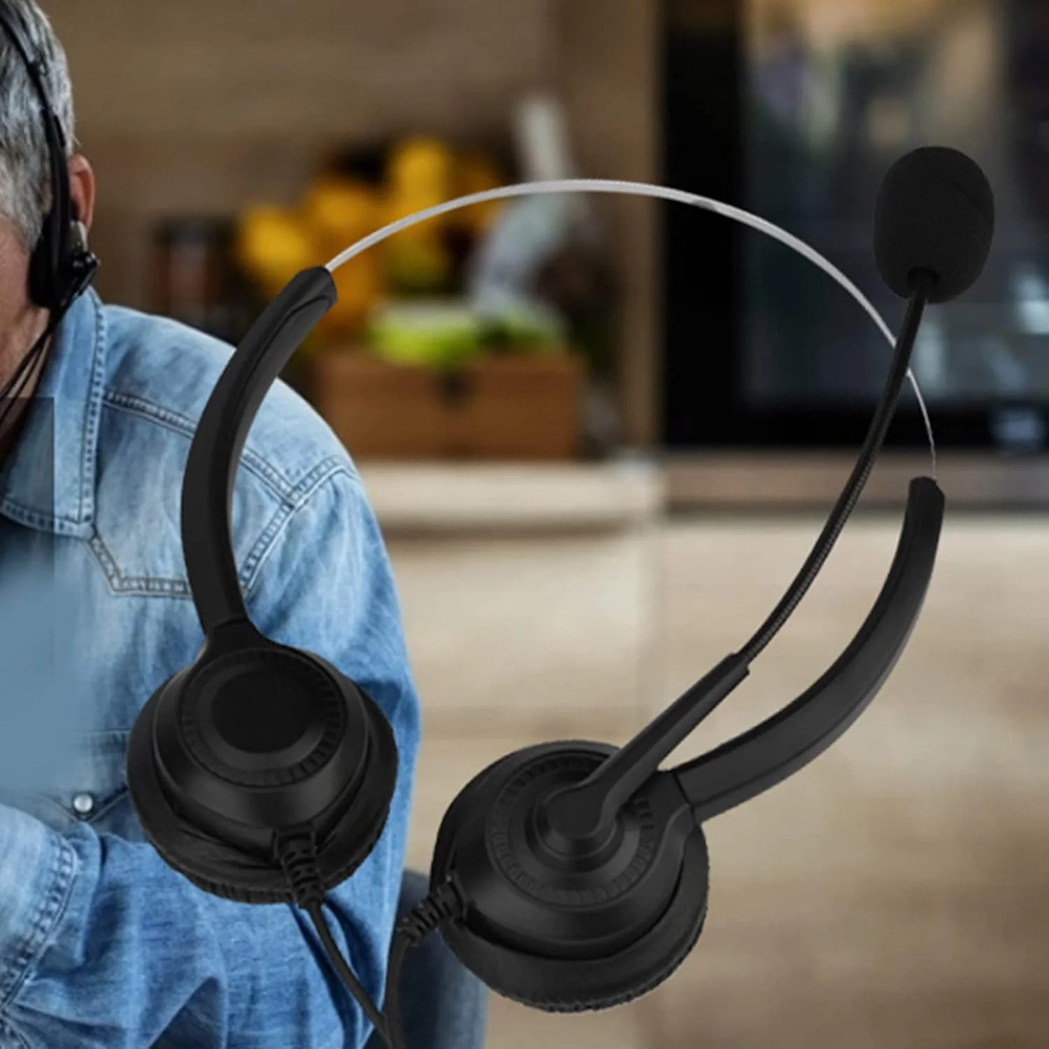 هدست مرکز تماس USB با میکروفون و قابلیت حذف نویز، راحتی در استفاده، عملکرد قطع صدا، سازگاری جهانی برای کامپیوتر و تلفن هدست مرکز تماس USB با میکروفون و قابلیت حذف نویز، راحتی در استفاده، عملکرد قطع صدا، سازگاری جهانی برای کامپیوتر و تلفن