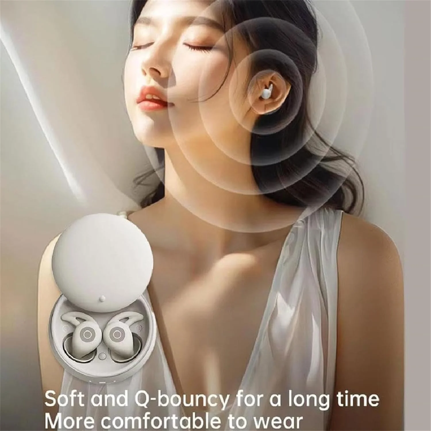 هدفون خواب لومون برای افراد پهلو خواب، هدفون های کوچک و راحت مسدود کننده صدا، هدفون های بی سیم بلوتوث 5.4 نامرئی، بدون درد، تجربه خواب آرام (سفید)