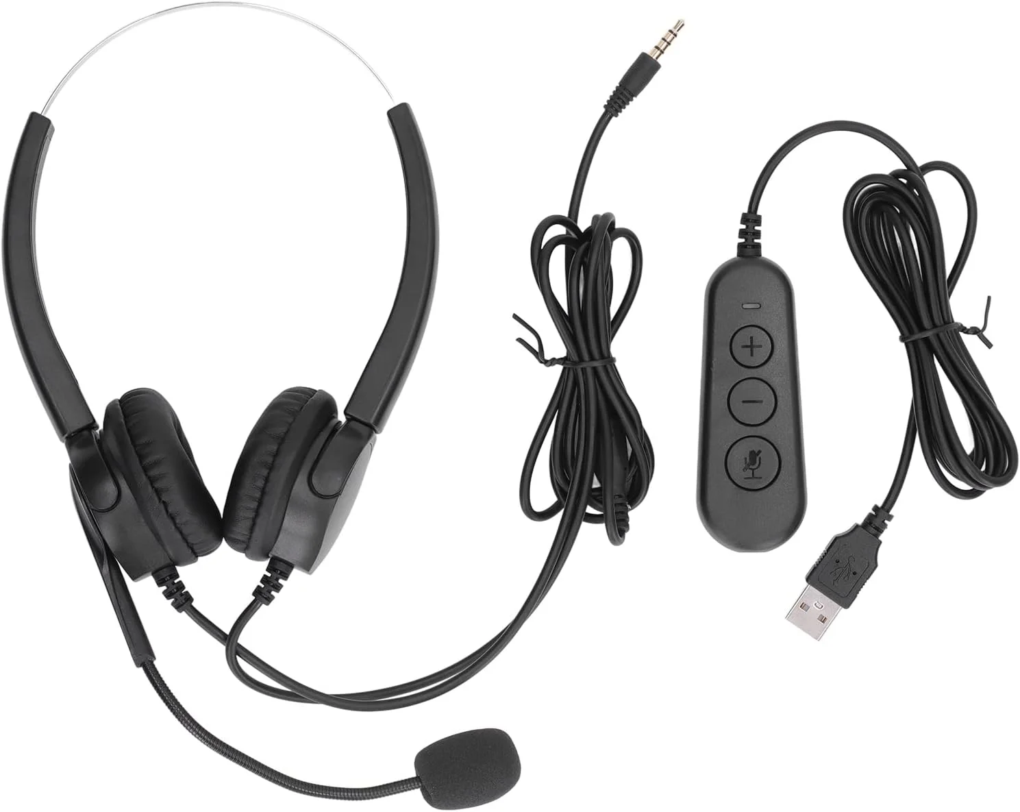 هدست مرکز تماس با میکروفون حذف نویز، هدست کامپیوتر USB برای خدمات مشتریان بازاریابی تلفنی، هدبند و بوم چرخشی 330 درجه