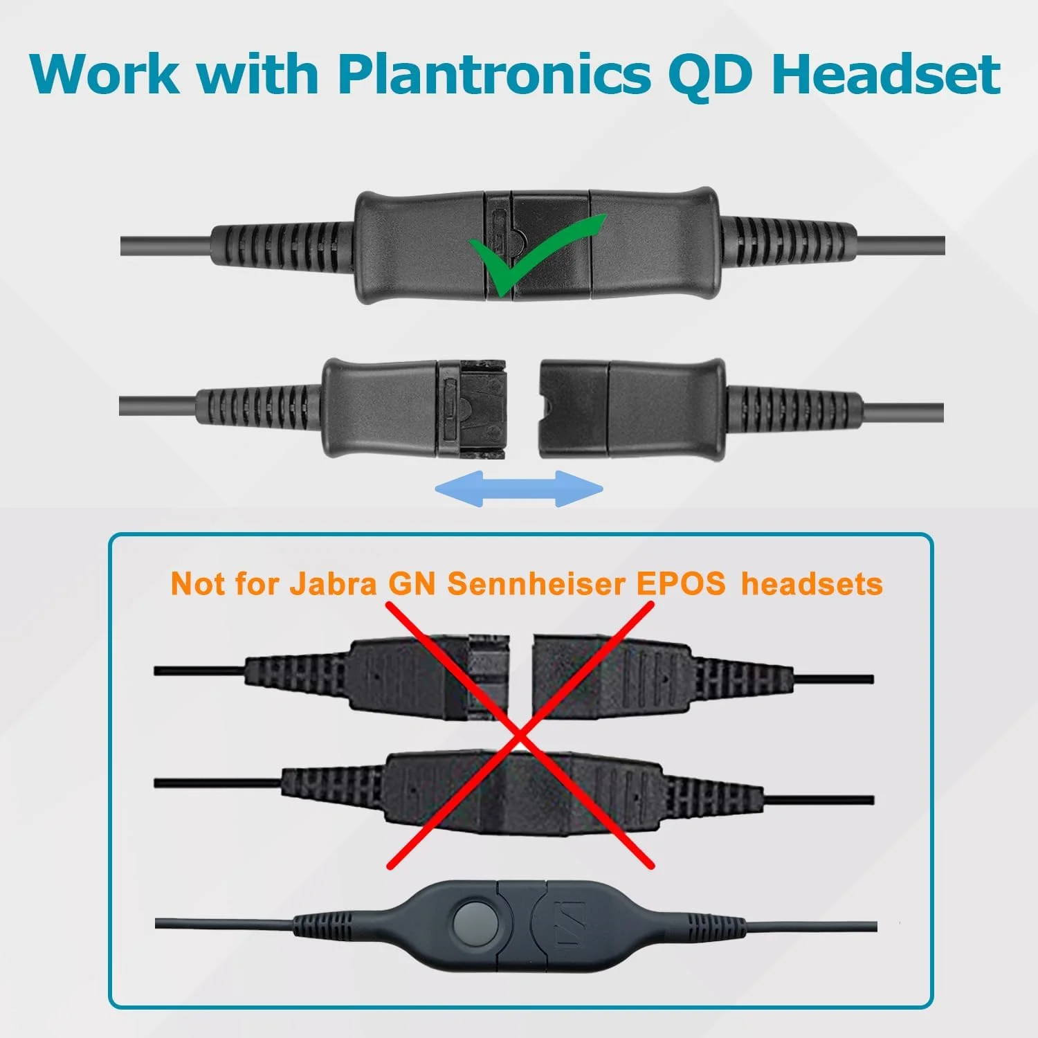 کابل آداپتور USB هدست QD سازگار با هدست سیمی Plantronics QD (قطع سریع) به پورت USB با کنترل های بی صدا کردن صدا، مناسب برای کامپیوتر لپ تاپ PC Mac UC Skype Lync Softphone کابل آداپتور USB هدست QD سازگار با هدست سیمی Plantronics QD (قطع سریع) به پورت USB با کنترل های بی صدا کردن صدا، مناسب برای کامپیوتر لپ تاپ PC Mac UC Skype Lync Softphone