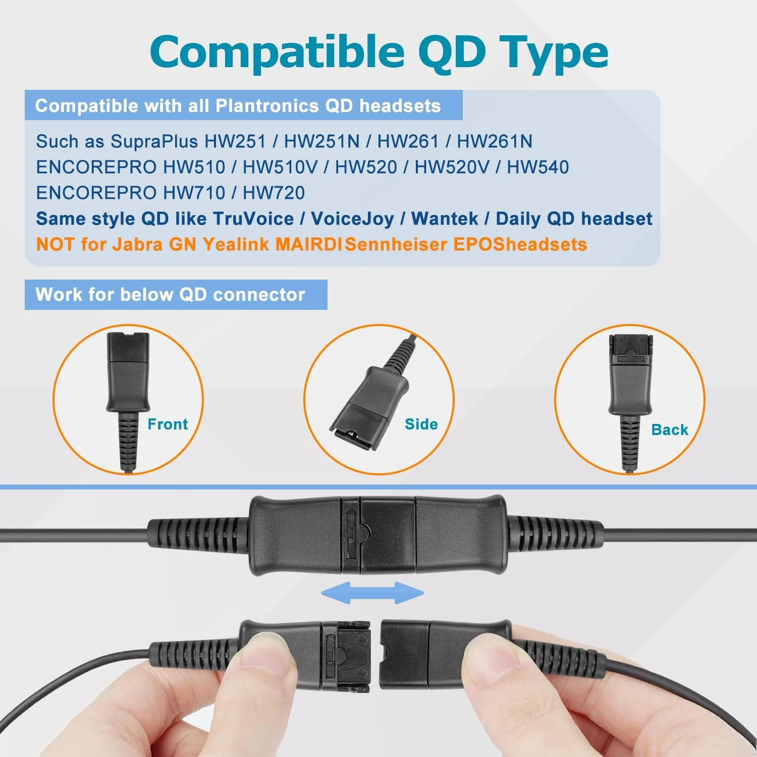 کابل آداپتور USB هدست QD سازگار با هدست سیمی Plantronics QD (قطع سریع) به پورت USB با کنترل های بی صدا کردن صدا، مناسب برای کامپیوتر لپ تاپ PC Mac UC Skype Lync Softphone کابل آداپتور USB هدست QD سازگار با هدست سیمی Plantronics QD (قطع سریع) به پورت USB با کنترل های بی صدا کردن صدا، مناسب برای کامپیوتر لپ تاپ PC Mac UC Skype Lync Softphone