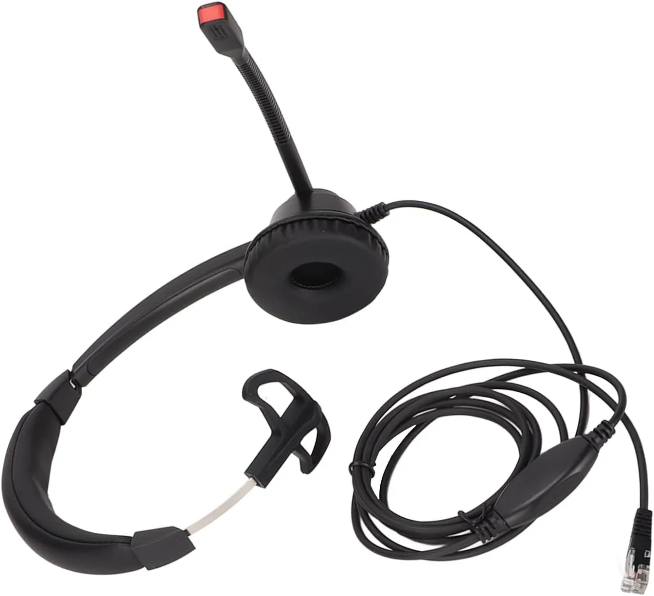 هدست تک گوش تلفن برای خدمات مشتری، هدست تلفن ثابت VOIP با میکروفون حذف نویز و تنظیم حجم صدا