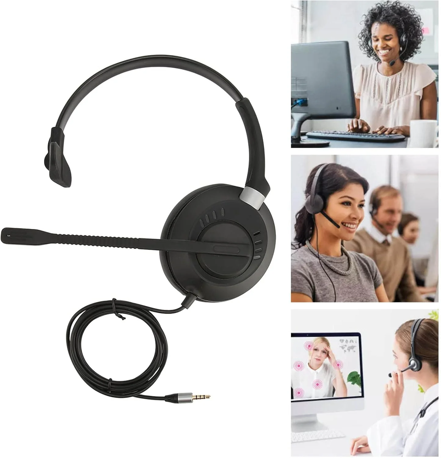 هدست تلفن تک گوش با میکروفون مدل X6S-3.5، هدست کامپیوتر 3.5 میلی متری با قابلیت حذف نویز فعال ENC