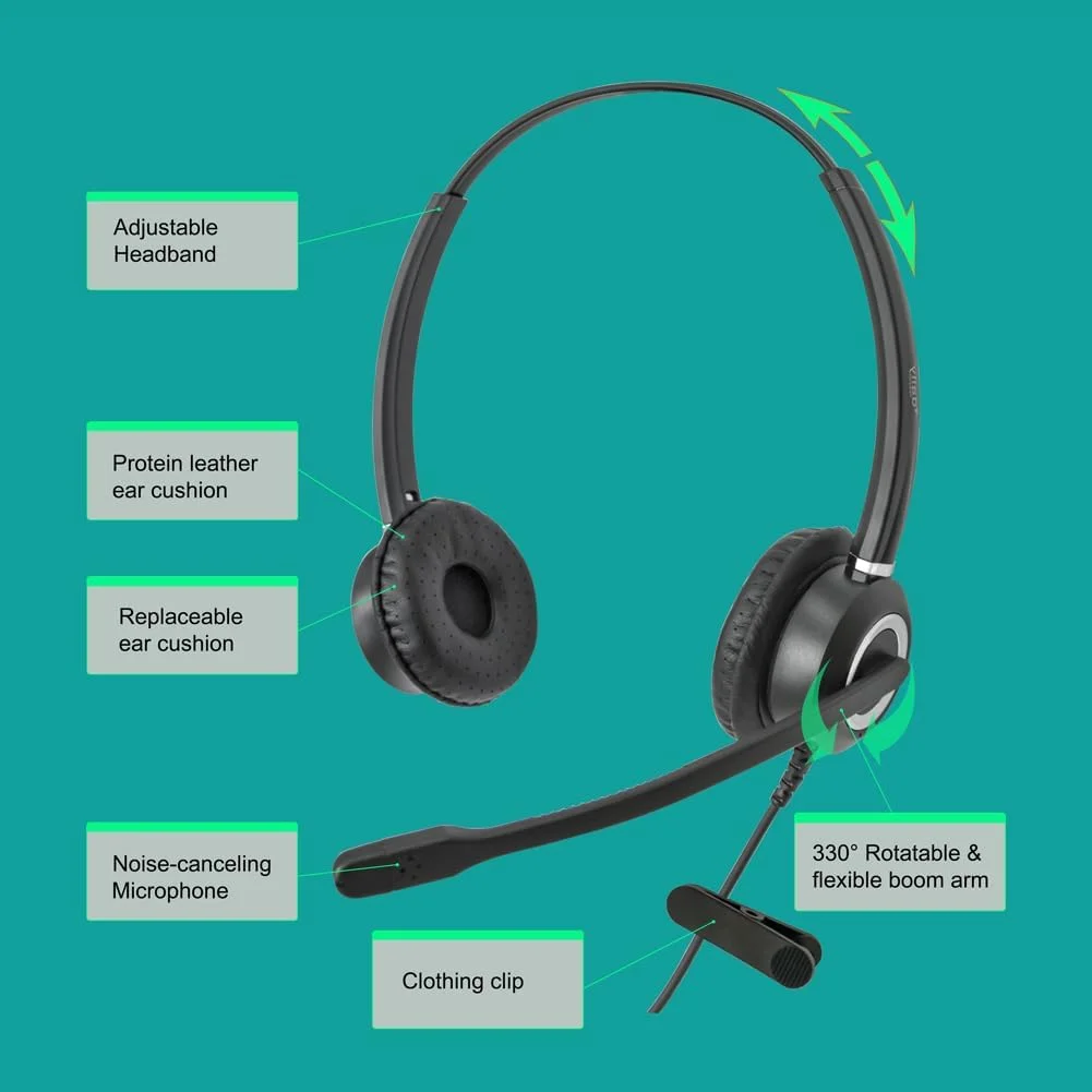 هدست روزانه Avaya HD Voice با آداپتور HIS سازگار با تلفن های IP سری Avaya 1600، 9600، J100، به همراه آداپتور 3.5 میلی متری برای تلفن هوشمند