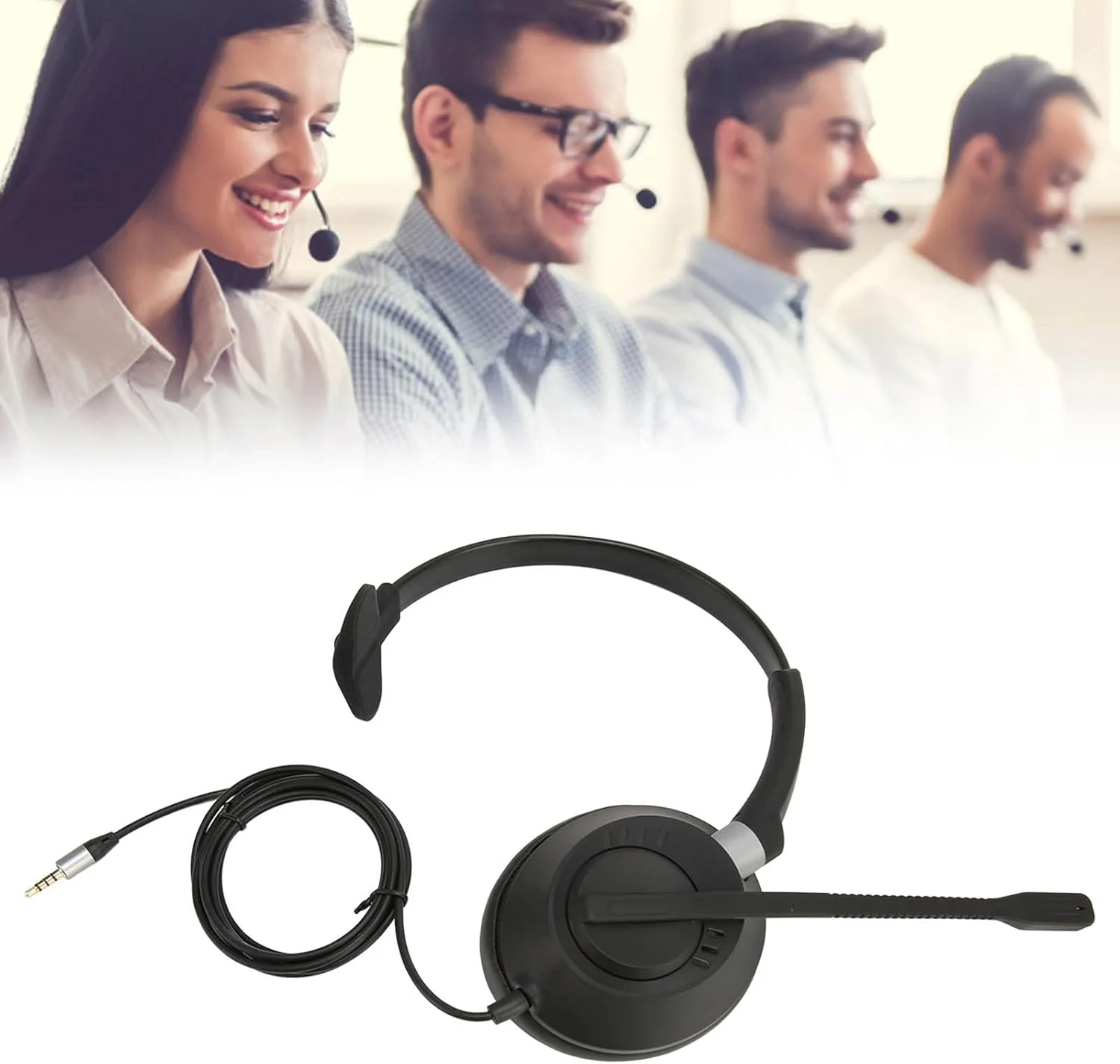 هدست تلفن تک گوش با میکروفون مدل X6S-3.5، هدست کامپیوتر 3.5 میلی متری با قابلیت حذف نویز فعال ENC