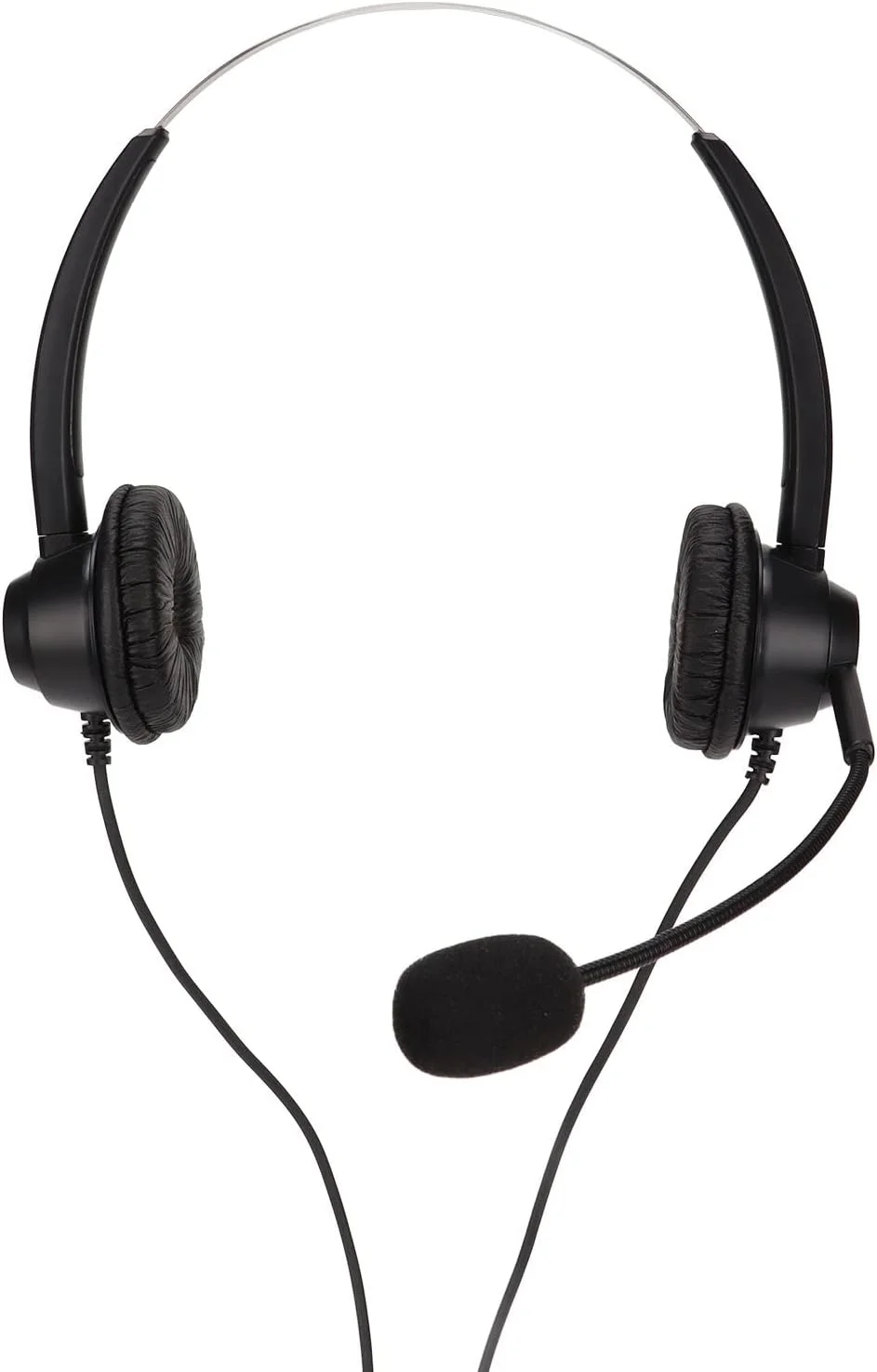 هدست تلفن سیم دار دو گوشی با میکروفون و فیش RJ9، حذف نویز برای تلفن های VOIP و مراکز تماس