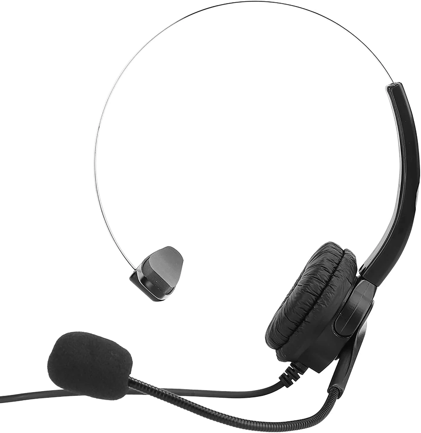 هدست مرکز تماس VELATEMOR با میکروفون، هدست یک گوشی حذف نویز با بوم 330 درجه میکروفون همه جهته 3.5 میلی متری، مناسب برای راننده خودرو، کامپیوتر خانگی