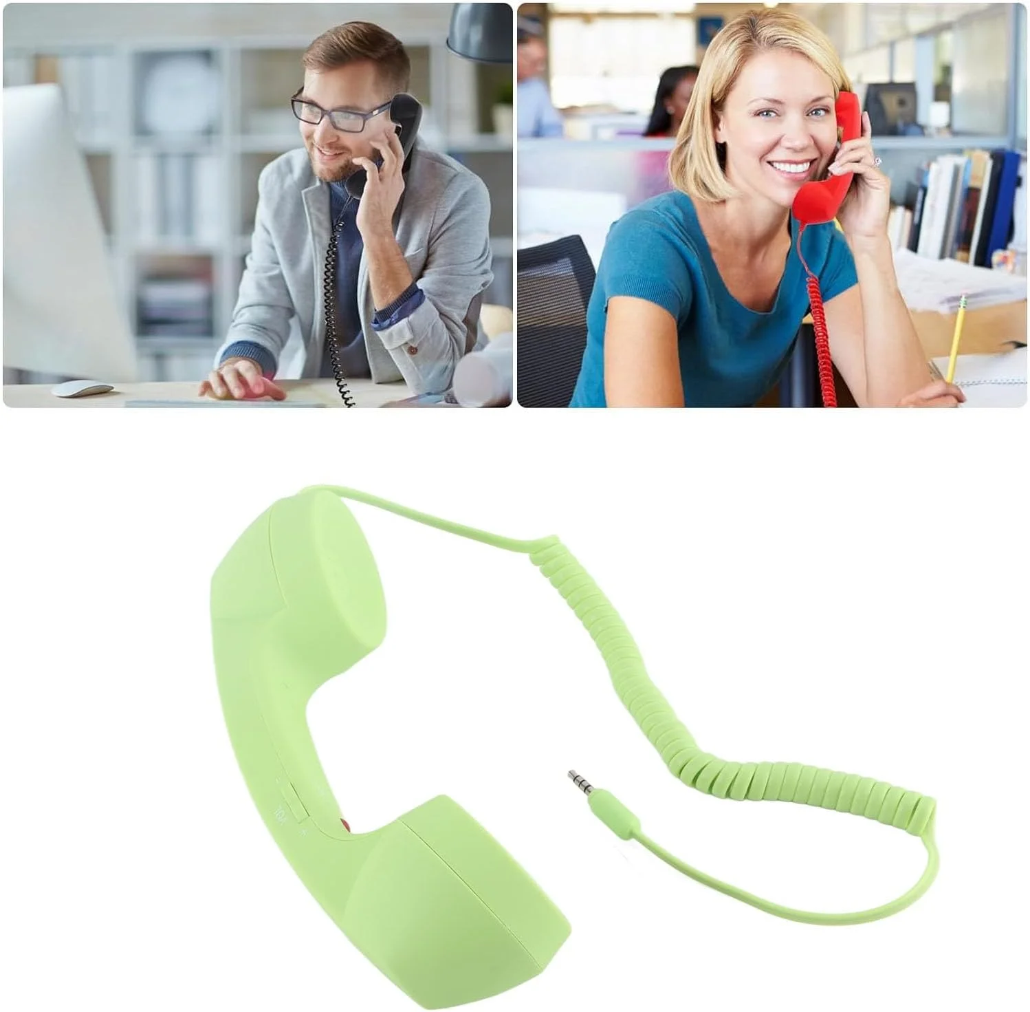 گوشی تلفن همراه رترو Denash، گوشی تلفن همراه قدیمی USB C با جک 3.5 میلیمتری، هدفون لپتاپ قابل حمل، هدست کامپیوتر برای تماس راحت (سبز) گوشی تلفن همراه رترو Denash، گوشی تلفن همراه قدیمی USB C با جک 3.5 میلیمتری، هدفون لپتاپ قابل حمل، هدست کامپیوتر برای تماس راحت (سبز)