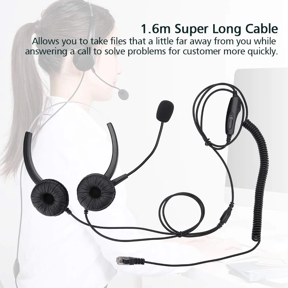 هدست مرکز تماس VELATEMOR H800D-RJ9، هدست تلفن مرکز تماس روی سر، میکروفون حذف نویز برای جعبه حرفه ای، خدمات مشتری VOIP هدست مرکز تماس VELATEMOR H800D-RJ9، هدست تلفن مرکز تماس روی سر، میکروفون حذف نویز برای جعبه حرفه ای، خدمات مشتری VOIP