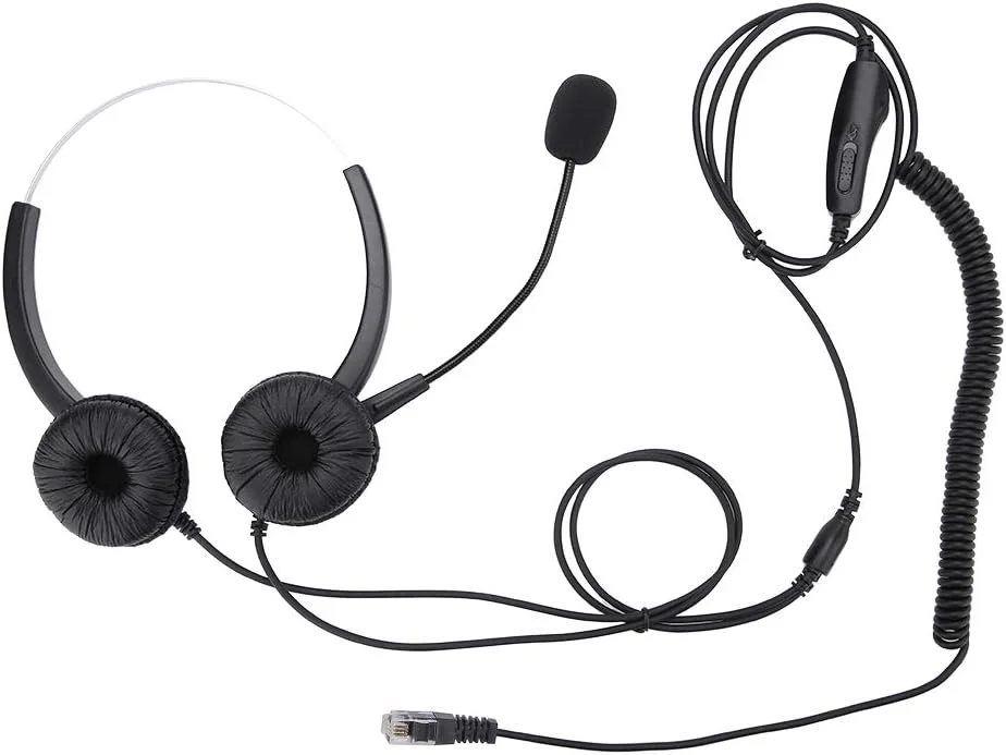 هدست تلفن بی سیم، هدست مرکز تماس RJ9، هدفون مرکز تماس با قابلیت حذف نویز، با پوشش راحت، بسیار بادوام، سازگاری جهانی