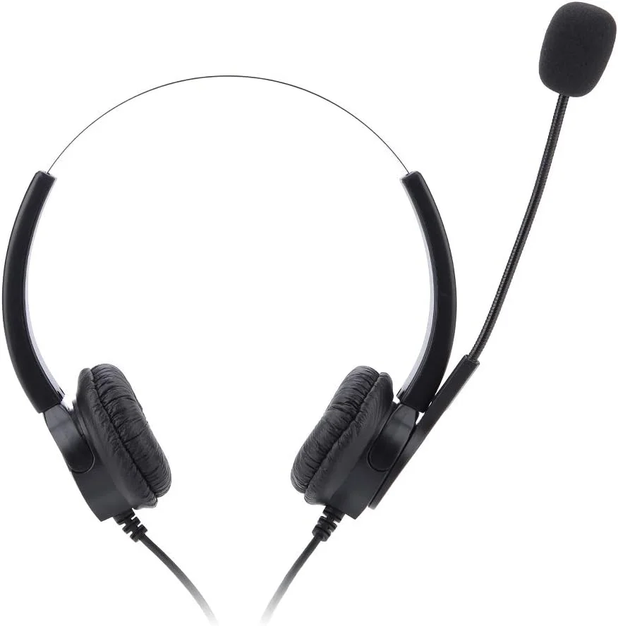 هدست تلفن بی سیم، هدست مرکز تماس RJ9، هدفون مرکز تماس با قابلیت حذف نویز، با پوشش راحت، بسیار بادوام، سازگاری جهانی