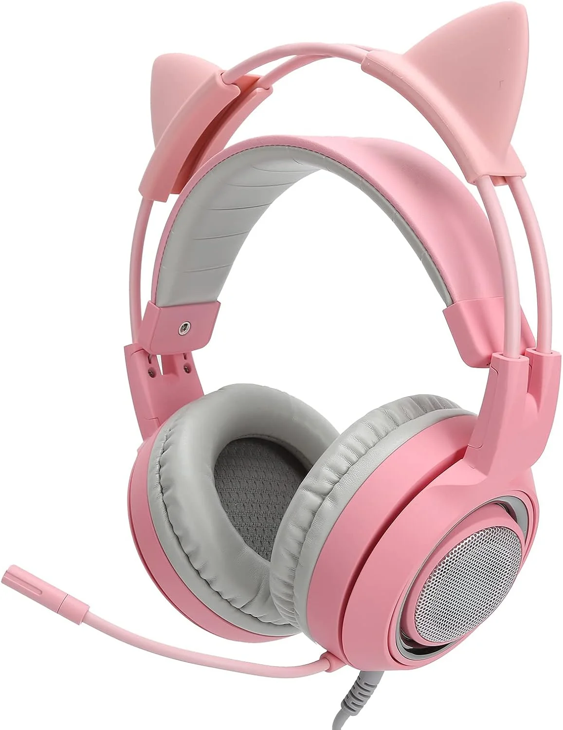 هدست گیمینگ جداشدنی، هدفون های زیبا، هدفون یونیورسال دور گوشی، با گوش گربه ای و میکروفون، USB7.1، پلاگ اند پلی، برای کامپیوتر و لپ تاپ (#1)