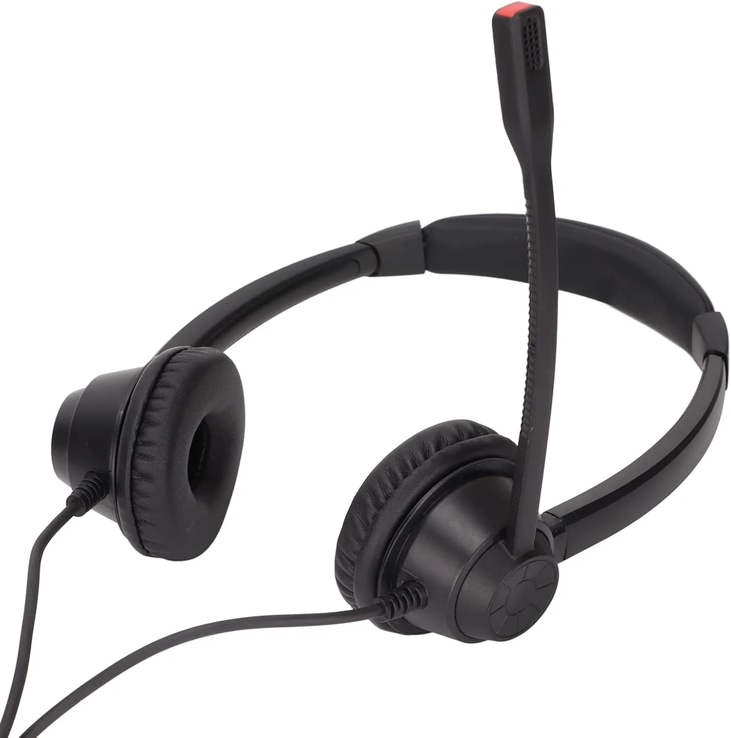 هدست تلفن خانگی با قابلیت حذف نویز و میکروفون برای تماس های کنفرانسی، مشکی