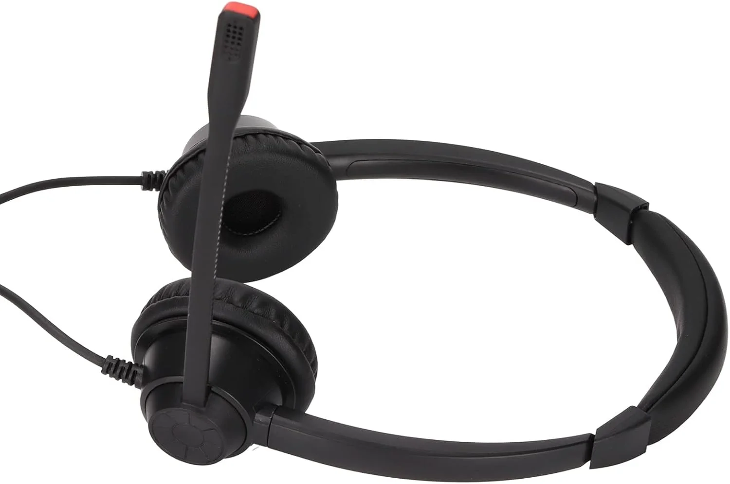 هدست تلفن خانگی با قابلیت حذف نویز و میکروفون برای تماس های کنفرانسی، مشکی