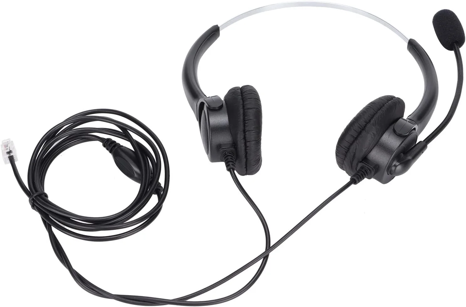 هدست تلفن با میکروفون، هدست تلفن سیمی دو گوشی برای مرکز تماس با میکروفون حذف نویز برای خدمات مشتری مرکز تماس، تلفن های ثابت بادوام برای خانه