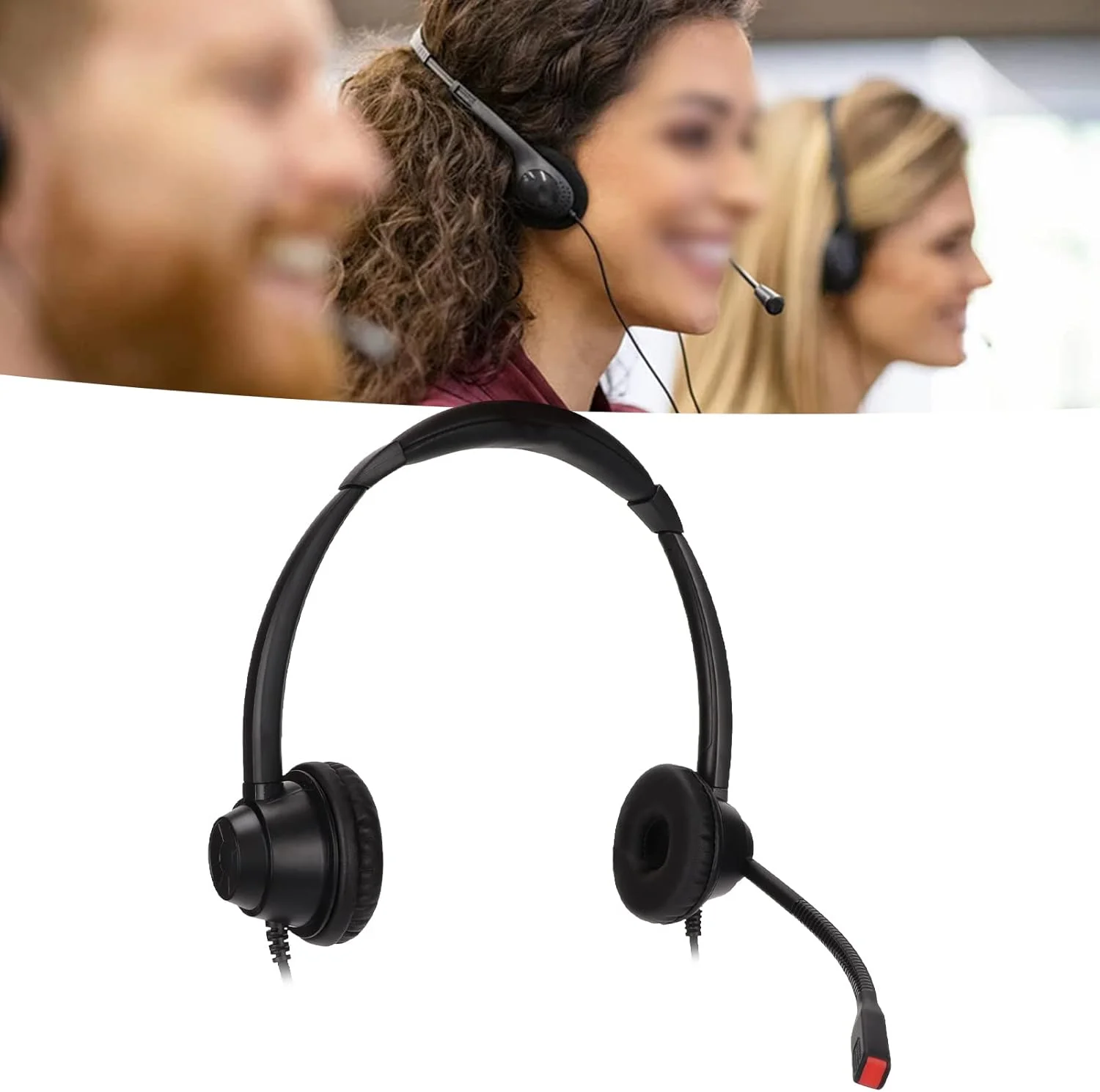 هدست ترافیکی 2.5 میلیمتری RIZGHWOY با میکروفون چرخشی برای خدمات مشاوره تلفنی بیمارستان، هدفون دو گوش ABS مشکی هدست ترافیکی 2.5 میلیمتری RIZGHWOY با میکروفون چرخشی برای خدمات مشاوره تلفنی بیمارستان، هدفون دو گوش ABS مشکی