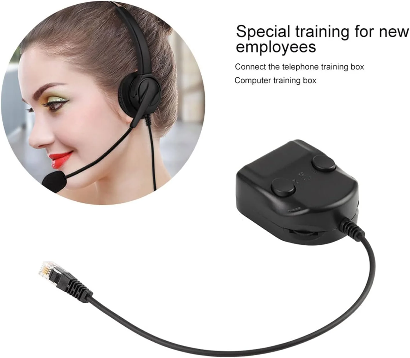 جعبه تقسیم هدست هوشمند صوتی بسته Cryfokt با سوئیچ قطع صدا برای مراکز تماس، طراحی جمع و جور