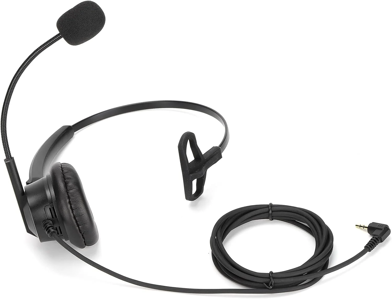 هدست تلفن ثابت OVAQUIXI 2.5mm مدل H600-2.5 با میکروفون کاهش نویز، هدفون تک گوش سبک وزن مناسب خدمات مشتریان و مراکز تماس