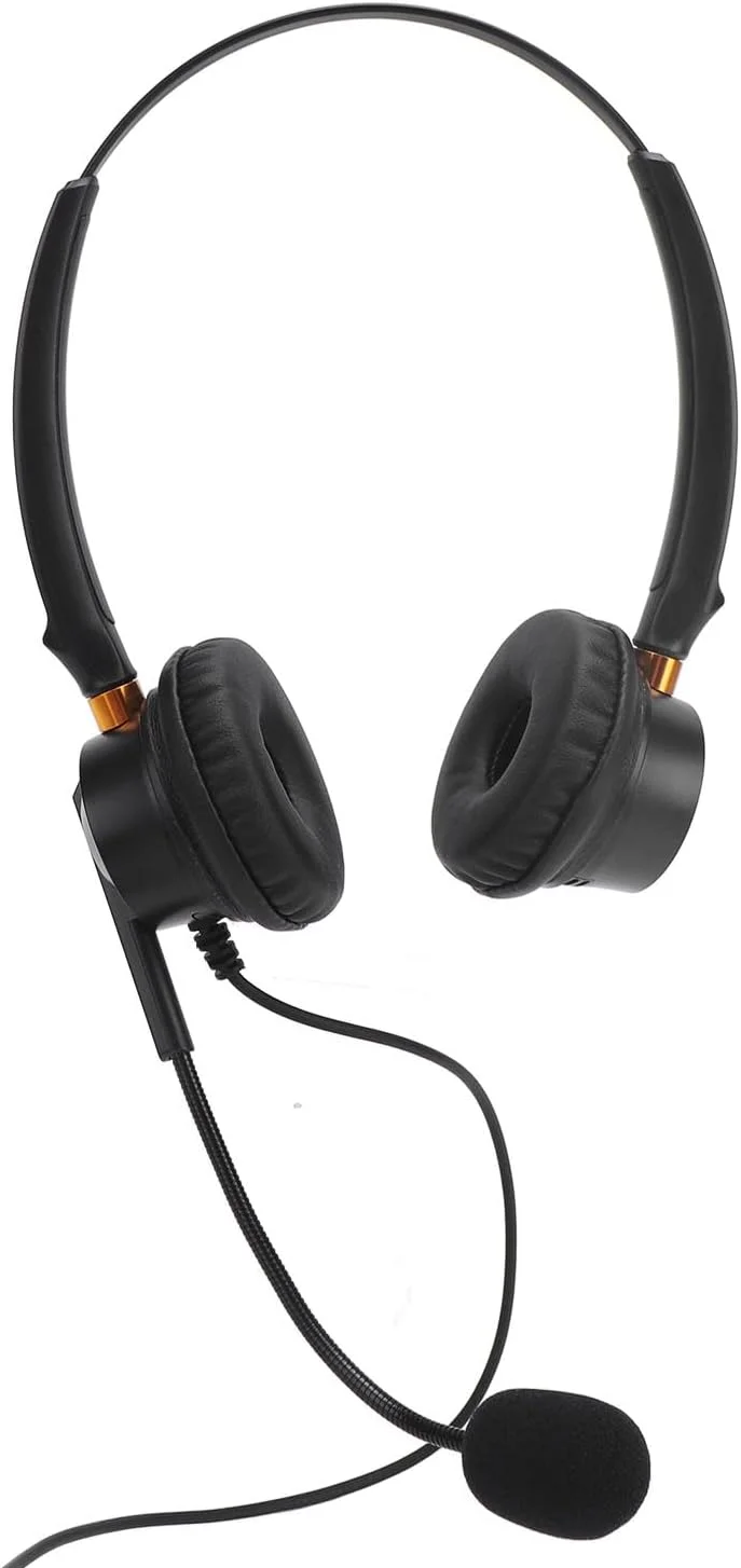 هدست XUMIUZIY با میکروفون حذف نویز، هدست تلفن USB دو گوش با قابلیت تنظیم صدا و کابل بلند، مناسب برای مرکز تماس و خدمات مشتری