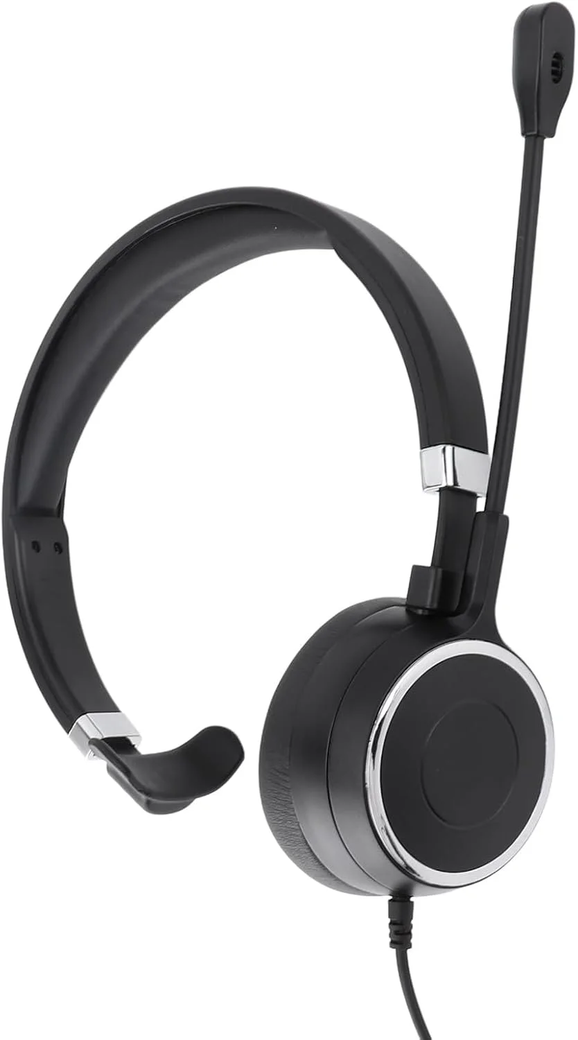 هدست تلفن XUMIUZIY، اتصال USB تک گوش با میکروفون HD قابل تنظیم برای مکالمات واضح در محیط های پر سر و صدا، بالشتک های نرم گوشی و انعطاف پذیر