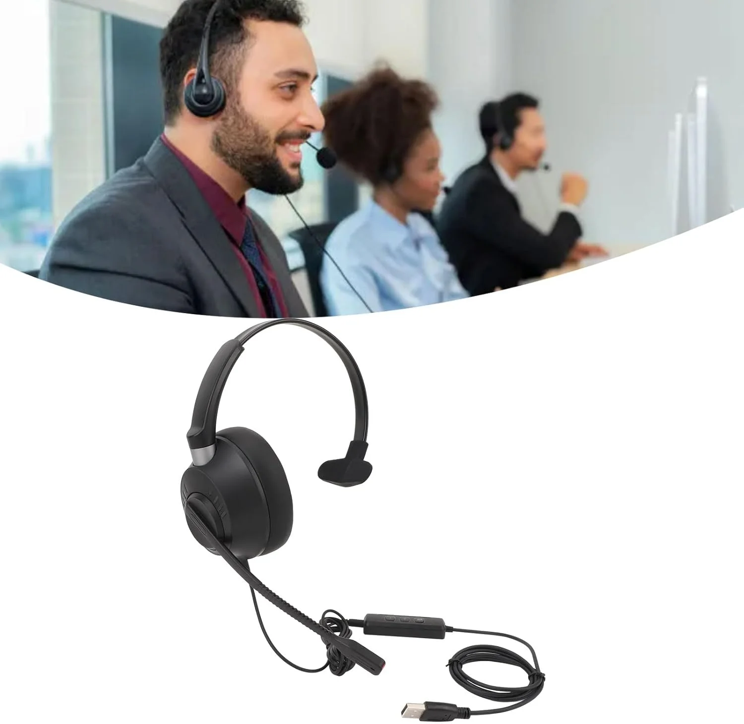 هدست تلفن XUMIUZIY با میکروفون HD داخلی، بالشتکهای نرم گوشی، رابط USB، برای کامپیوترهای شخصی، لپتاپها، تبلتها هدست تلفن XUMIUZIY با میکروفون HD داخلی، بالشتکهای نرم گوشی، رابط USB، برای کامپیوترهای شخصی، لپتاپها، تبلتها