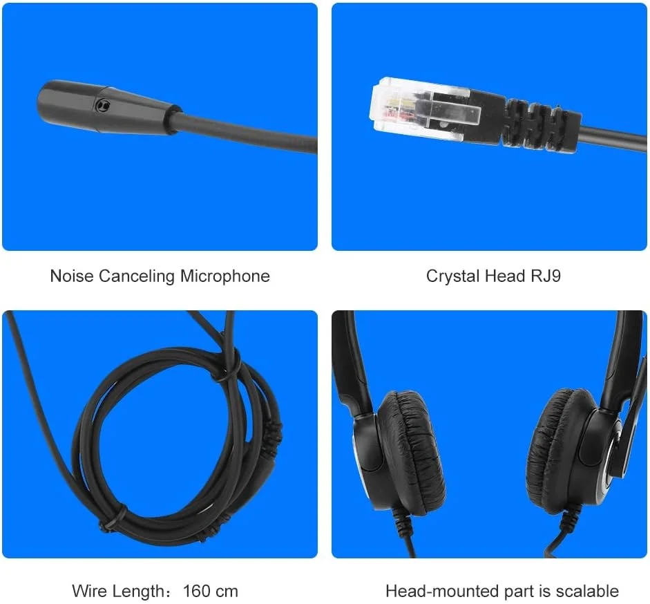 هدست تلفن ویپ RJ9 VELATEMOR، هدست مرکز تماس، هدست تلفن، با میکروفون و قابلیت حذف نویز، برای تلفن ویپ و استفاده حرفه ای هدست تلفن ویپ RJ9 VELATEMOR، هدست مرکز تماس، هدست تلفن، با میکروفون و قابلیت حذف نویز، برای تلفن ویپ و استفاده حرفه ای