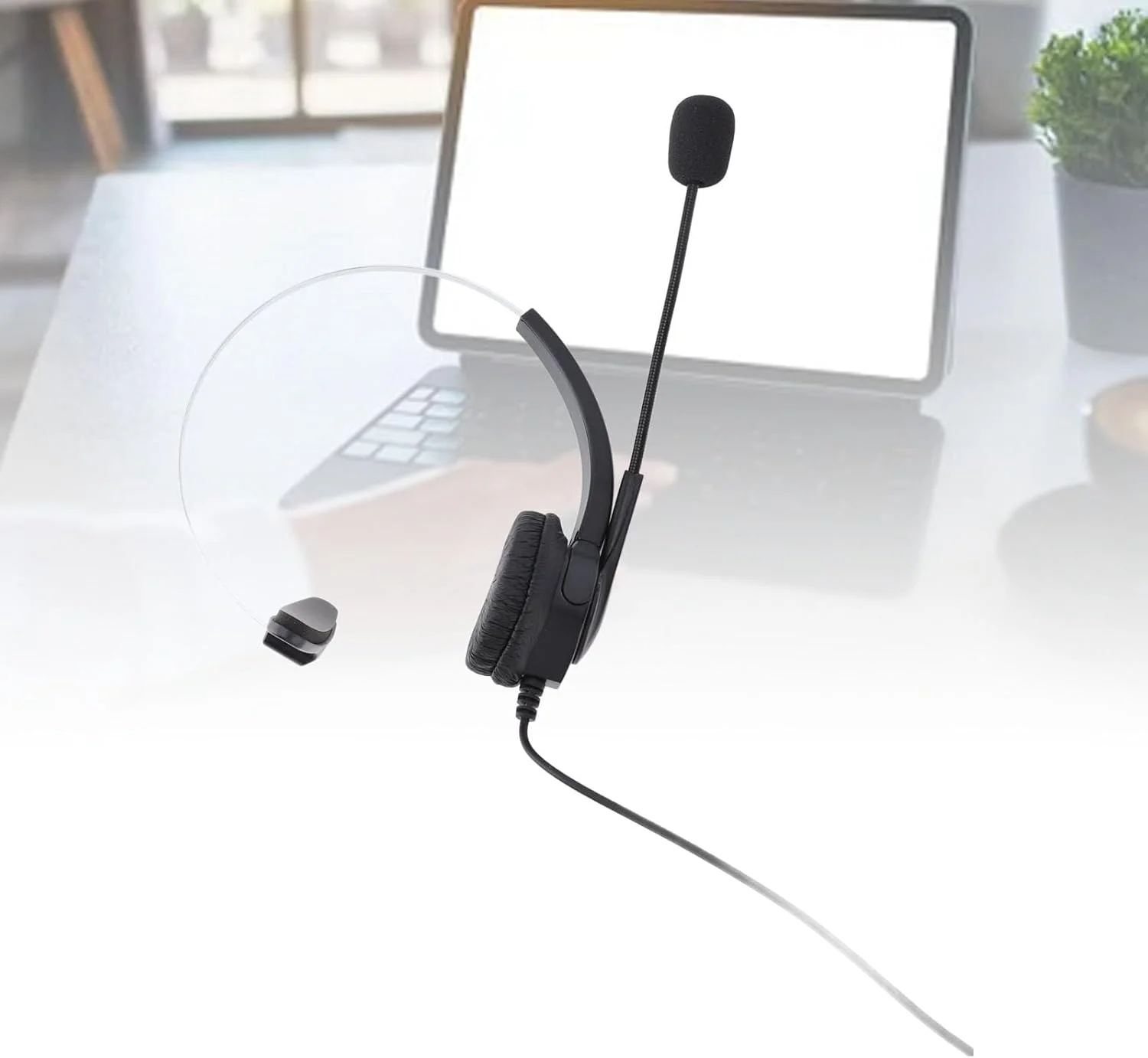 هدست تلفن XUMIUZIY با میکروفون حذف نویز، تنظیم صدا، آداپتور USB C به USB، هدست تک گوش با قطع میکروفون، پاسخ، پایان، مکث، برای مرکز تماس، مشتری هدست تلفن XUMIUZIY با میکروفون حذف نویز، تنظیم صدا، آداپتور USB C به USB، هدست تک گوش با قطع میکروفون، پاسخ، پایان، مکث، برای مرکز تماس، مشتری