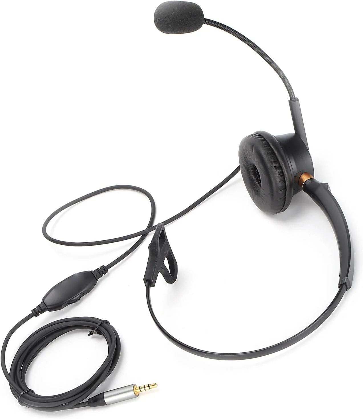 هدست تلفن 3.5 میلی‌متری، هدست تجاری جک 3.5 میلی‌متری ضد شوک با میکروفون با تنظیم صدا و میکروفون برای تلفن هوشمند/تبلت/لپ‌تاپ