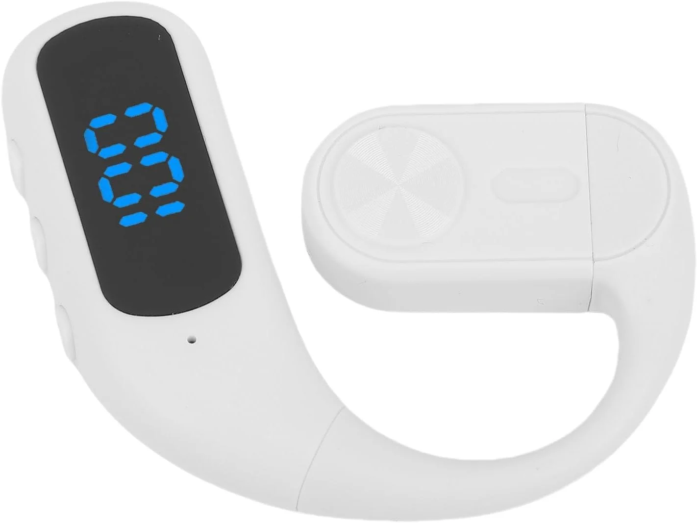 هندزفری بلوتوثی تکی استریو با نمایشگر دیجیتال و میکروفون حذف نویز، مناسب کار و جلسات اداری - یک عدد (سفید)