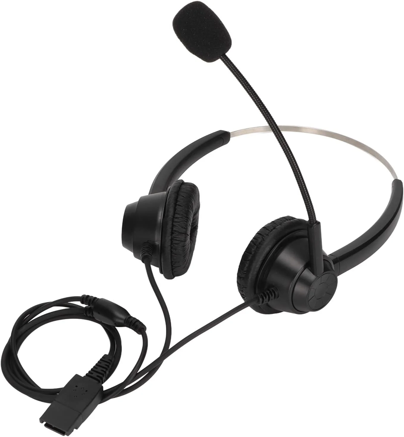 هدست ارتباطی دوگوشی با کیفیت بالا POENVFPO با قابلیت کاهش نویز، طراحی پایدار، مناسب برای مراکز تماس، مشکی