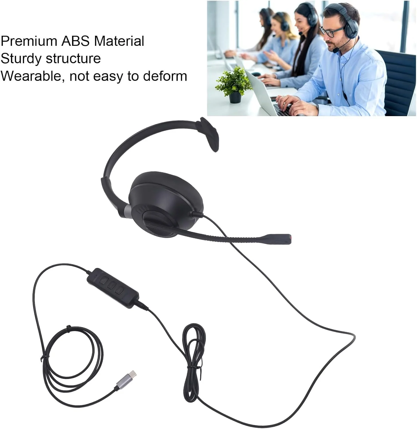 هدست میکروفون HD، رابط USB C، رابط 3.5 میلی متری، تک گوش، کنترل صدا، هدبند انعطاف پذیر، سبک وزن، برای کامپیوتر، لپ تاپ، تلفن همراه، تبلت هدست میکروفون HD، رابط USB C، رابط 3.5 میلی متری، تک گوش، کنترل صدا، هدبند انعطاف پذیر، سبک وزن، برای کامپیوتر، لپ تاپ، تلفن همراه، تبلت