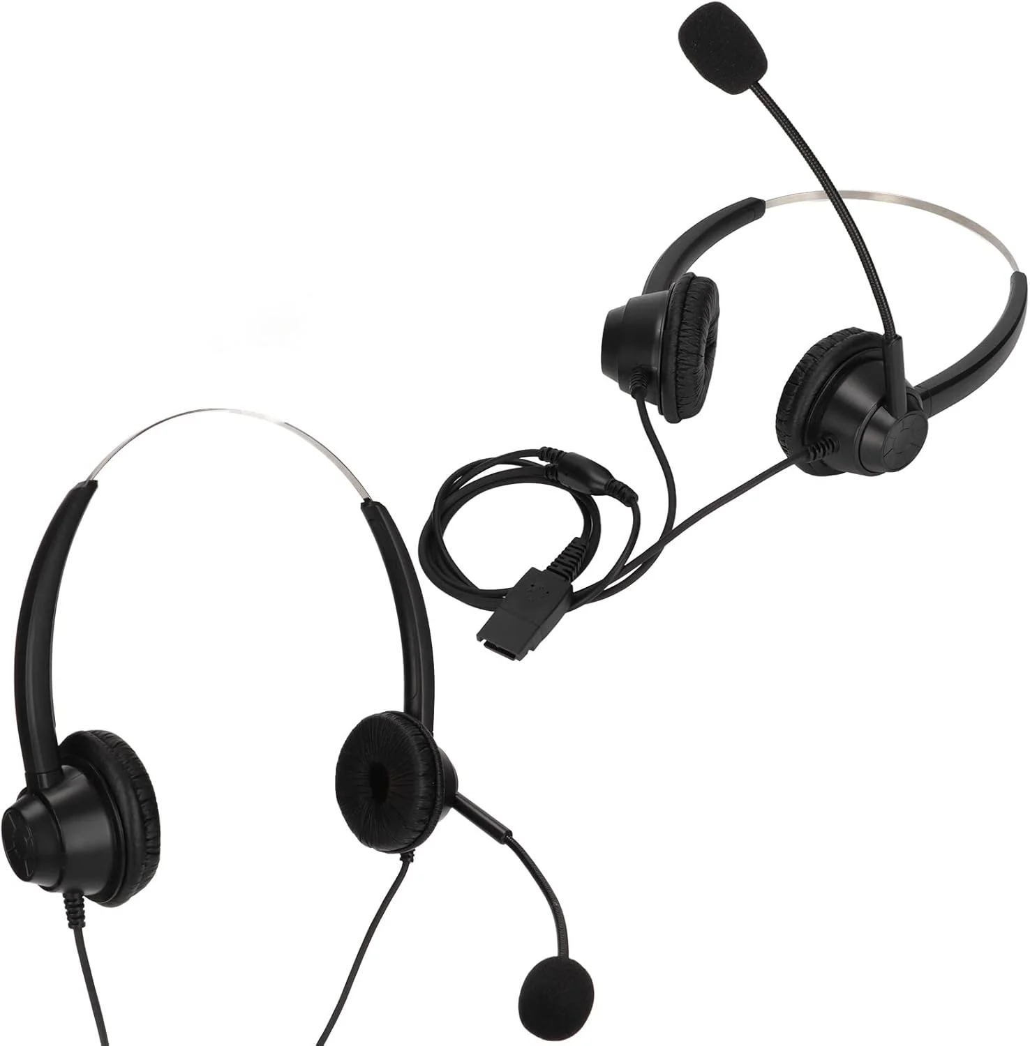 هدست ارتباطی دوگوشی با کیفیت بالا POENVFPO با قابلیت کاهش نویز، طراحی پایدار، مناسب برای مراکز تماس، مشکی هدست ارتباطی دوگوشی با کیفیت بالا POENVFPO با قابلیت کاهش نویز، طراحی پایدار، مناسب برای مراکز تماس، مشکی