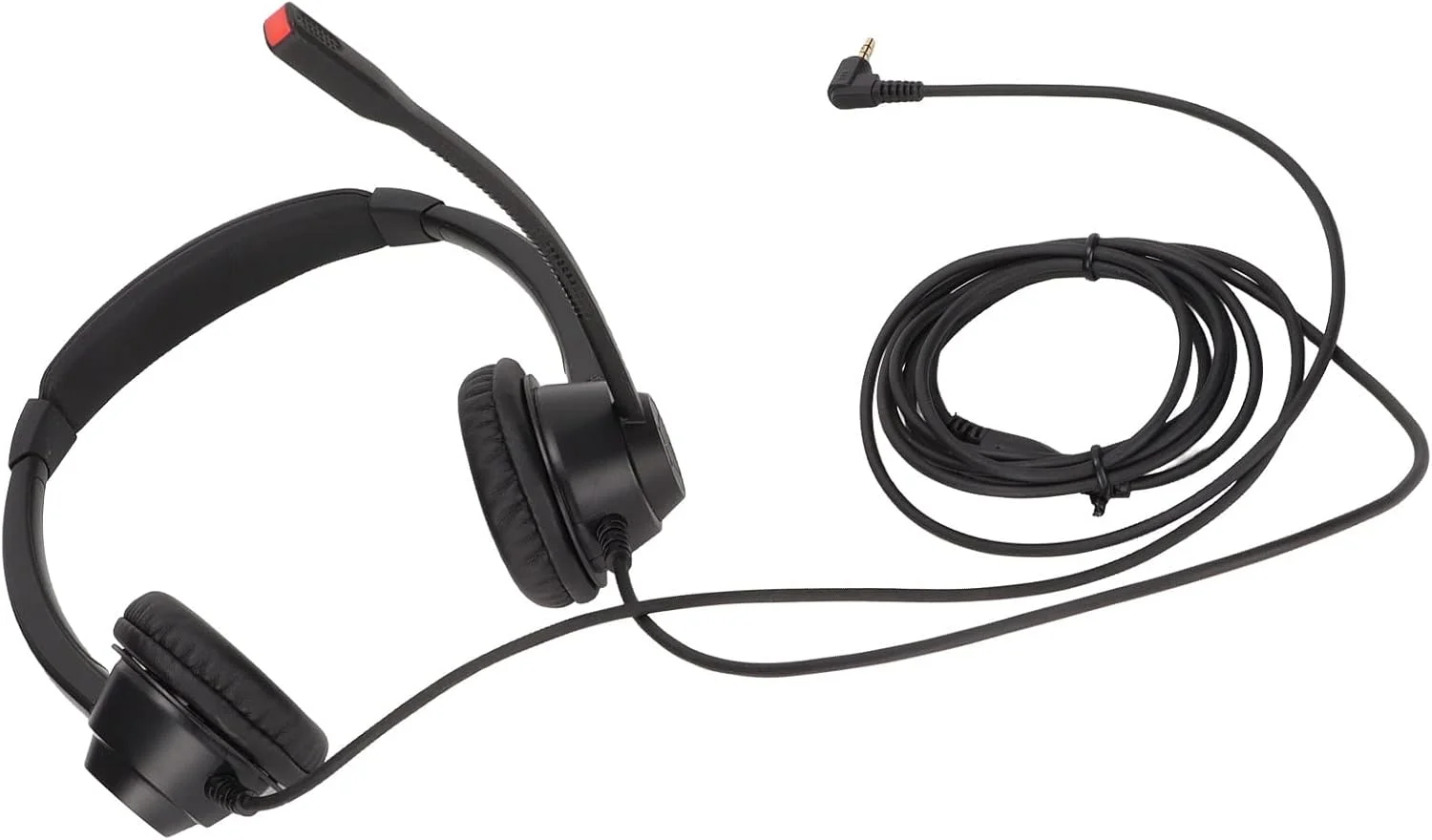 هدست تلفن دو گوشی 2.5 میلی متری برای خدمات مشاوره تلفنی سیاه