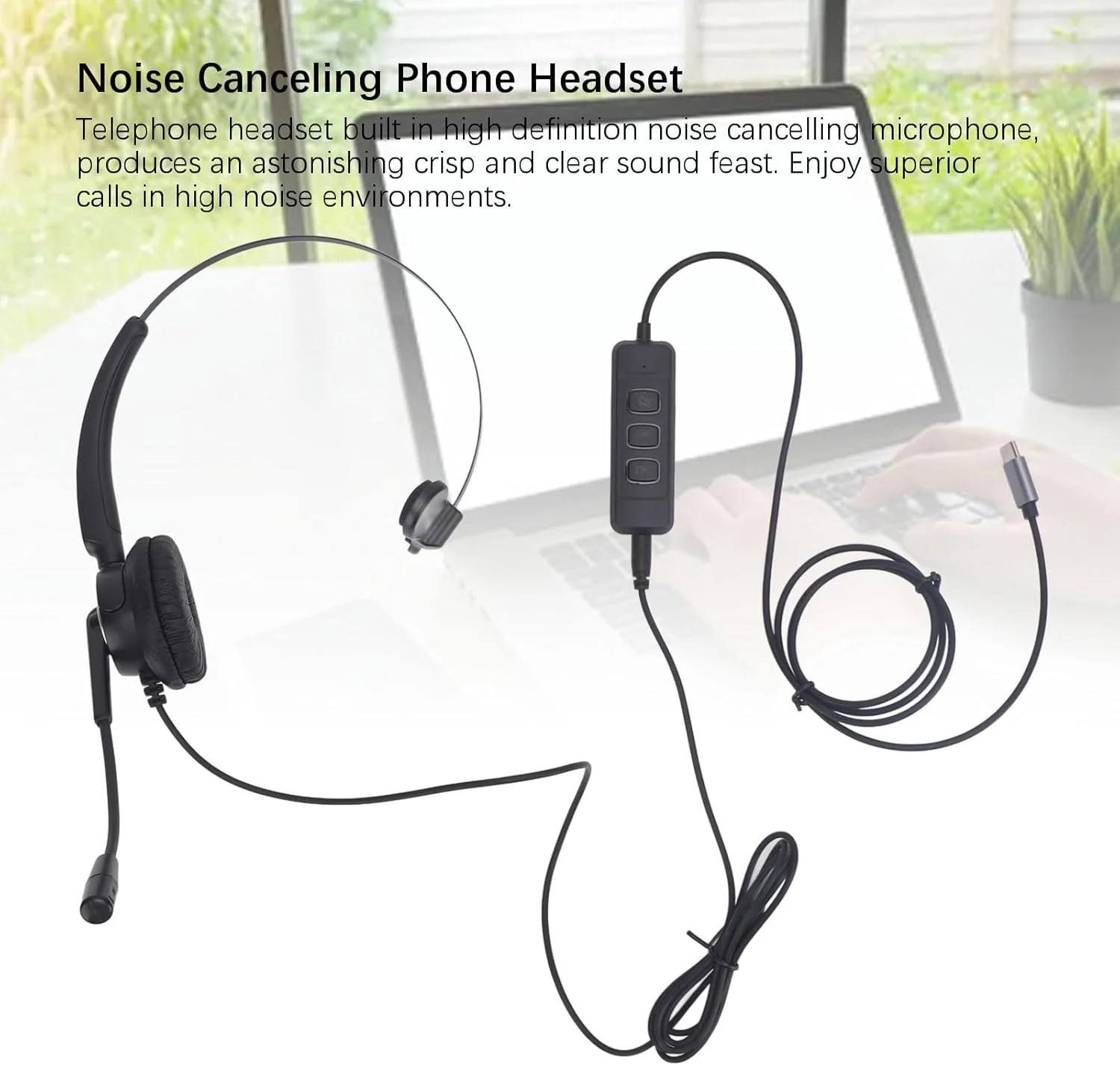 هدفون تلفن با کیفیت بالا Tihebeyan با آداپتور USB برای کارمندان دورکاری و مراکز تماس مشکی هدفون تلفن با کیفیت بالا Tihebeyan با آداپتور USB برای کارمندان دورکاری و مراکز تماس مشکی