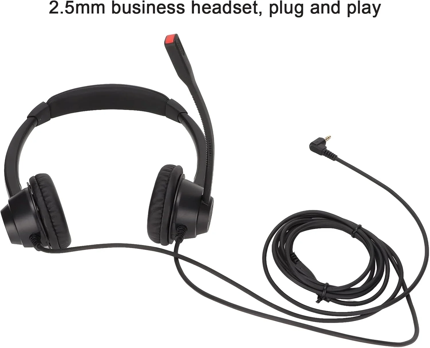 هدست تلفن دو گوشی 2.5 میلی متری برای خدمات مشاوره تلفنی سیاه هدست تلفن دو گوشی 2.5 میلی متری برای خدمات مشاوره تلفنی سیاه