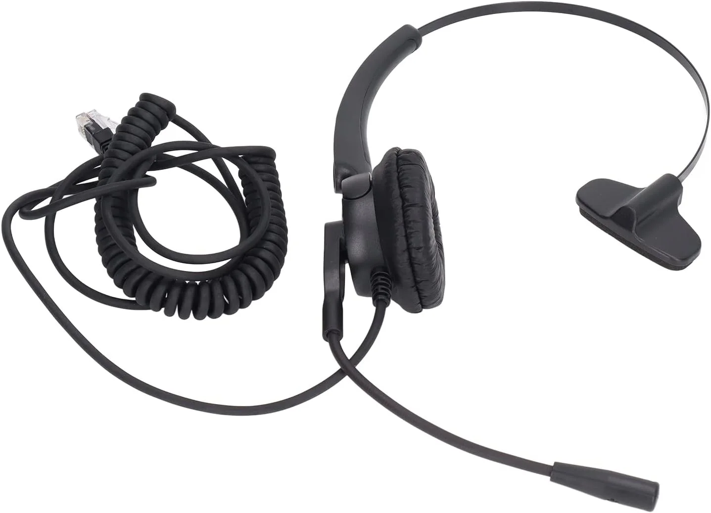 هدفون تلفن سیمی RJ9 Tihebeyan با میکروفون خم شو، هدست تک گوش برای خدمات مشتریان [تماس های واضح] [هدبند قابل تنظیم]