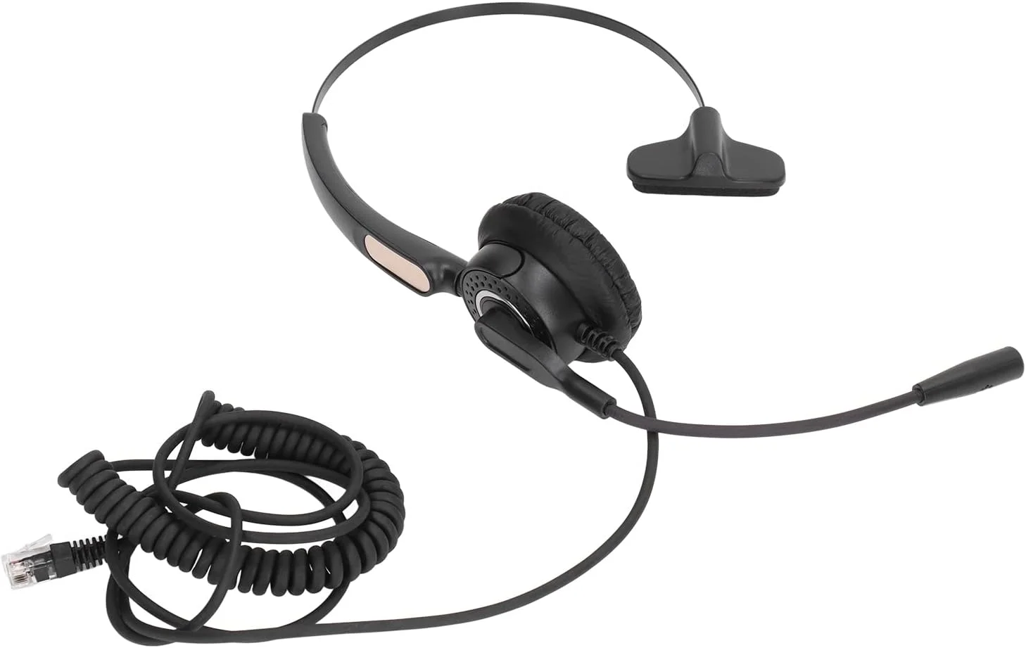 هدفون تلفن سیمی RJ9 Tihebeyan با میکروفون خم شو، هدست تک گوش برای خدمات مشتریان [تماس های واضح] [هدبند قابل تنظیم]