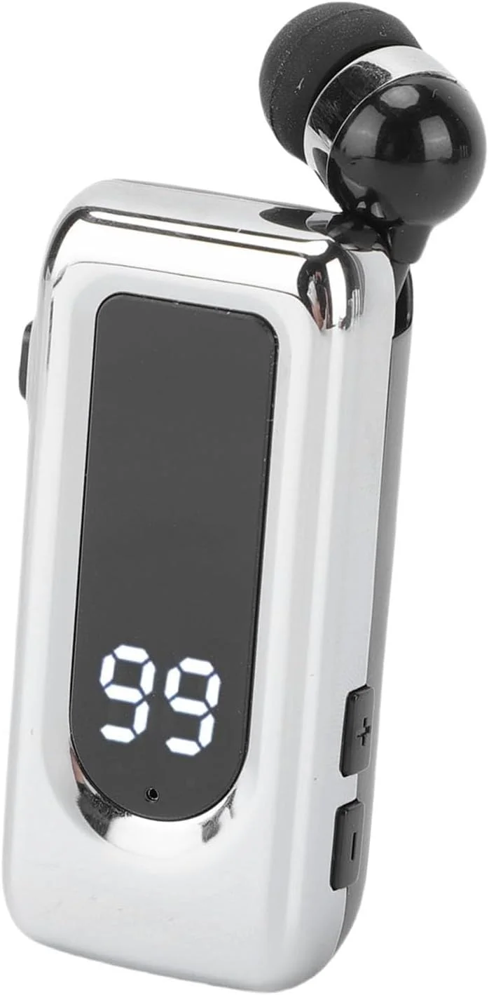 هدفون یقه ای بی سیم استریو جمع شونده Dpofirs با میکروفون ENC برای رانندگی تجاری، هدفون یقه ای 5.4 برای تماس های تلفن همراه (نقره ای)