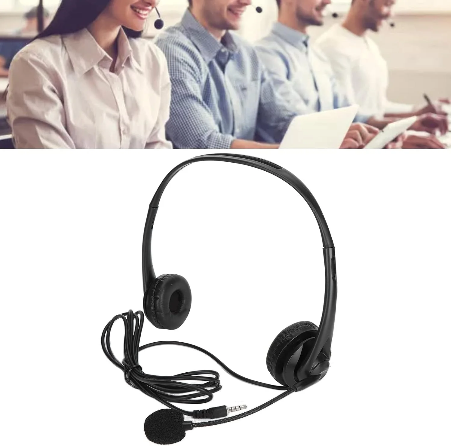 هدست سیمی، هدست کامپیوتر 3.5 میلی متری/USB، هدفون دو گوشی سیم دار، حذف نویز برای خدمات مشتری تلفنی (مدل 3.5 میلی متری) هدست سیمی، هدست کامپیوتر 3.5 میلی متری/USB، هدفون دو گوشی سیم دار، حذف نویز برای خدمات مشتری تلفنی (مدل 3.5 میلی متری)