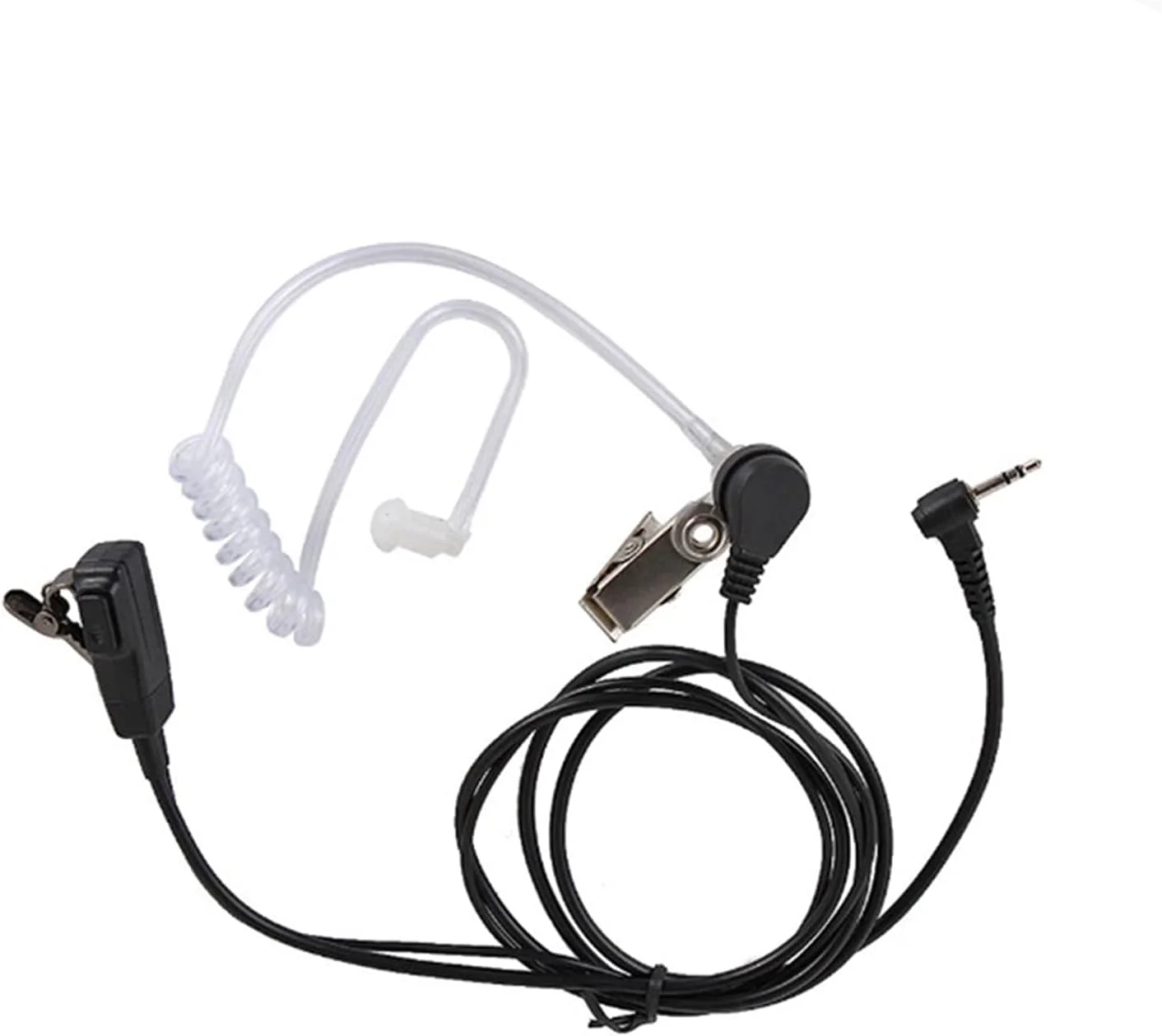 هندزفری واکی تاکی 2.5 میلی متری تک پین با لوله صوتی مخفی و میکروفون PTT سازگار با رادیوهای دو طرفه