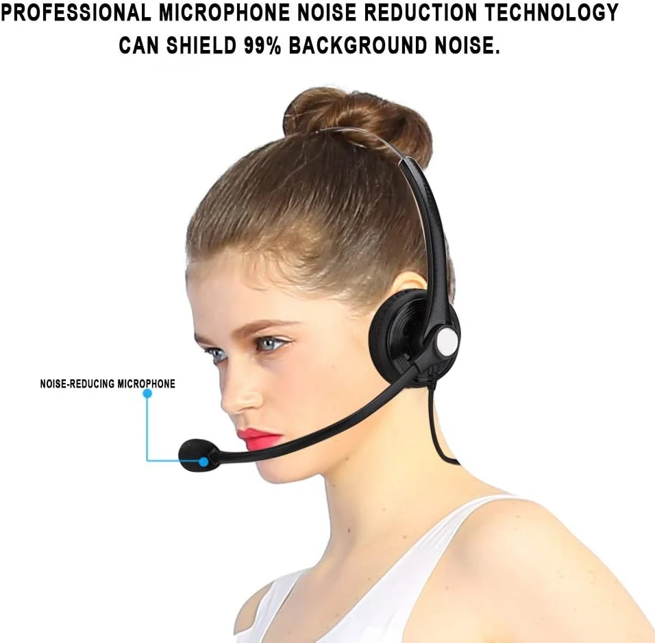 هدست تلفن RJ11 فاسینت با میکروفون، هدست تلفن RJ11 با میکروفون حذف نویز و کنترل صدا، هدست سبک وزن مرکز تماس با هدبند برای خدمات مشتری هدست تلفن RJ11 فاسینت با میکروفون، هدست تلفن RJ11 با میکروفون حذف نویز و کنترل صدا، هدست سبک وزن مرکز تماس با هدبند برای خدمات مشتری