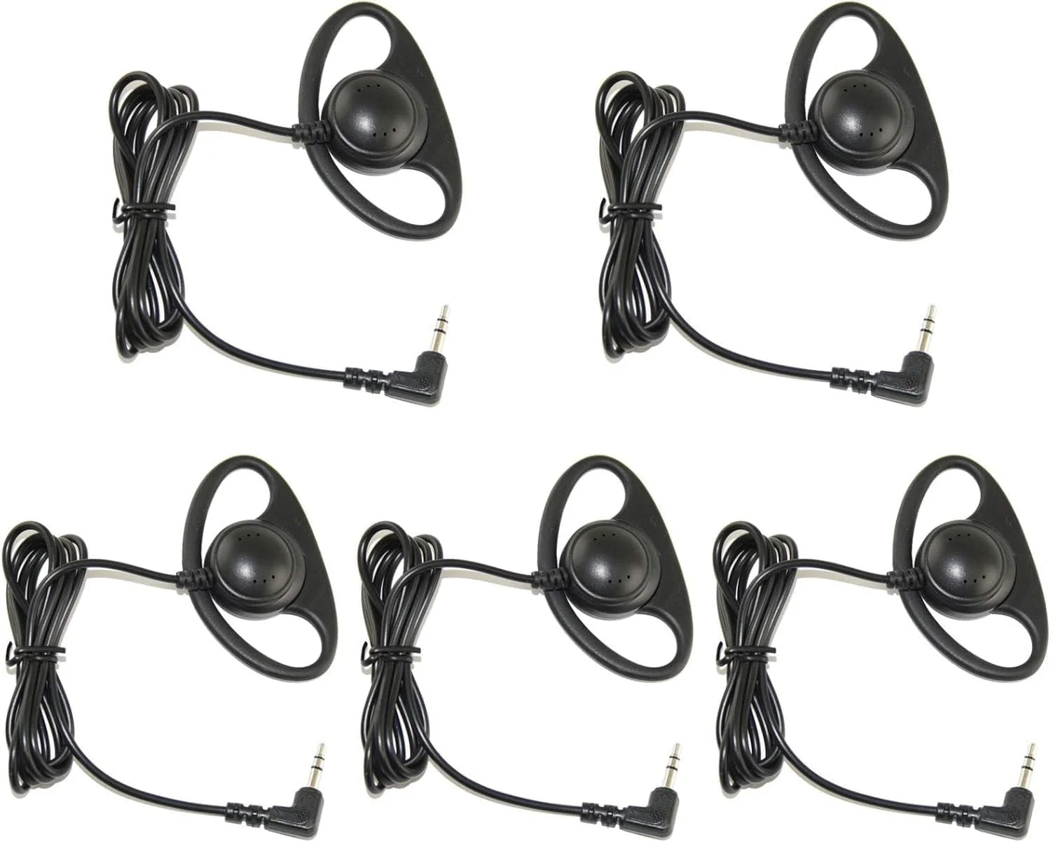 EXMAX DTP-03 هدفون تک گوش با گیره گوشی مدل D با جک 3.5 میلی‌متری، دو کاناله، مناسب برای سیستم راهنمای تور، تبلت، لپ‌تاپ، کامپیوتر، اسکایپ، یوتیوب، MP3/4، DVD - بسته 5 عددی