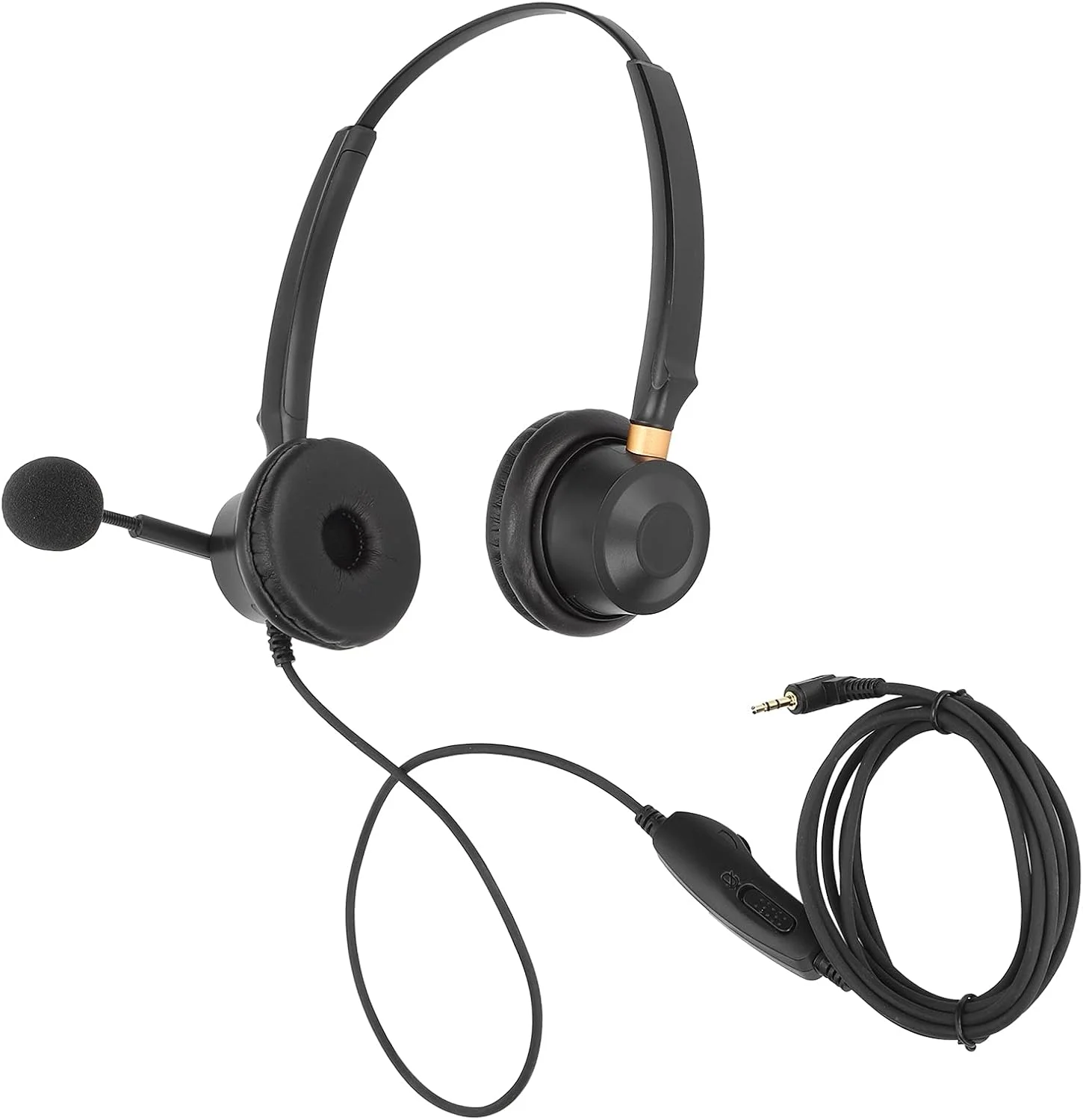 هدست کامپیوتر سیم دار GOWENIC با میکروفون، هدست تلفن سبک وزن برای کامپیوتر، هدفون تجاری با قابلیت تنظیم صدا برای اسکایپ، خدمات مشتری، تماس تلفنی تلفن همراه و مرکز تماس