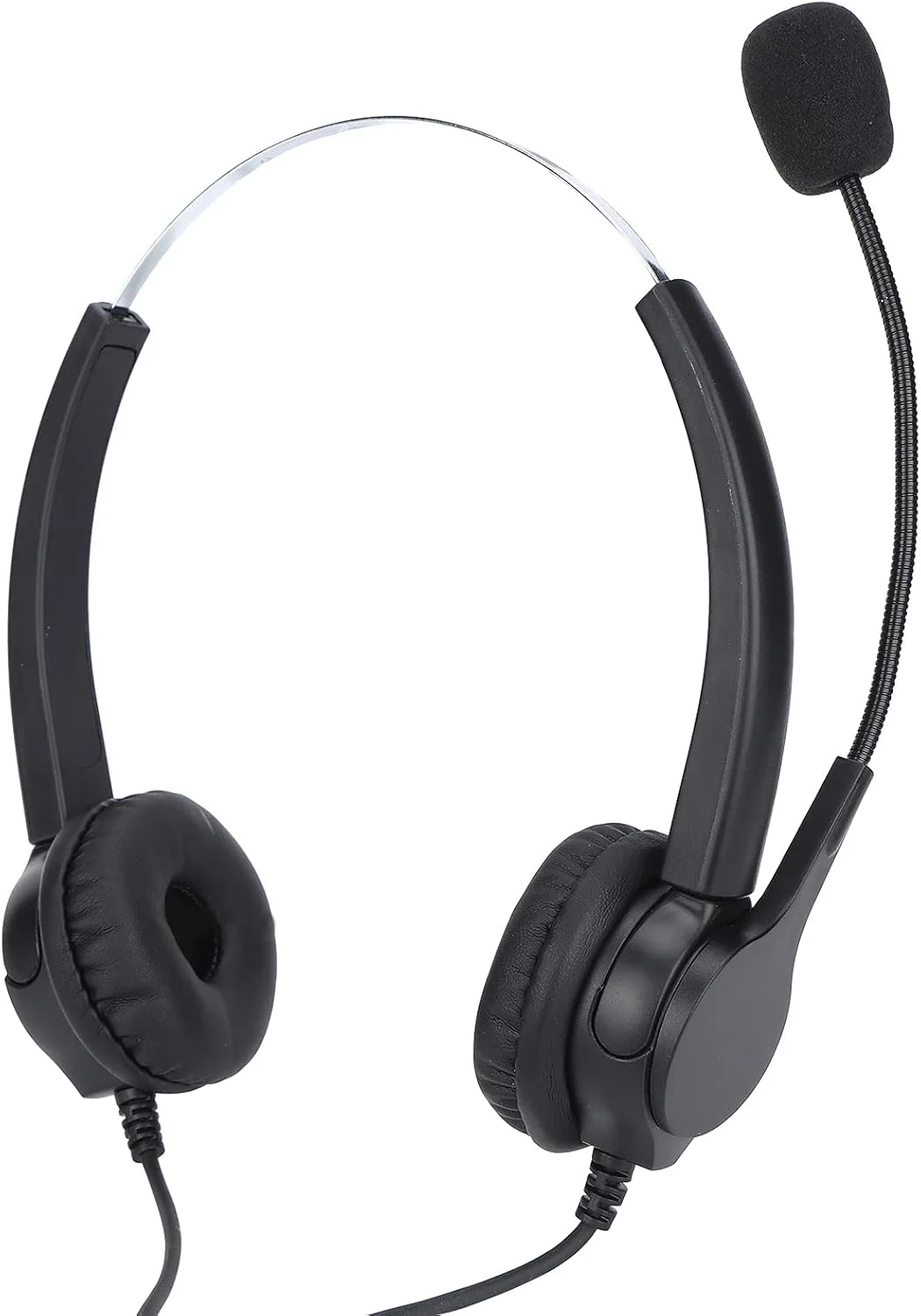 هدست تلفن گونیک با میکروفون حذف نویز، هدفون رو گوشی مرکز تماس تجاری جک 3.5 میلی متری، برای تلفن های ثابت خانگی/رومیزی (VH500D-3.5 (دو گوش))