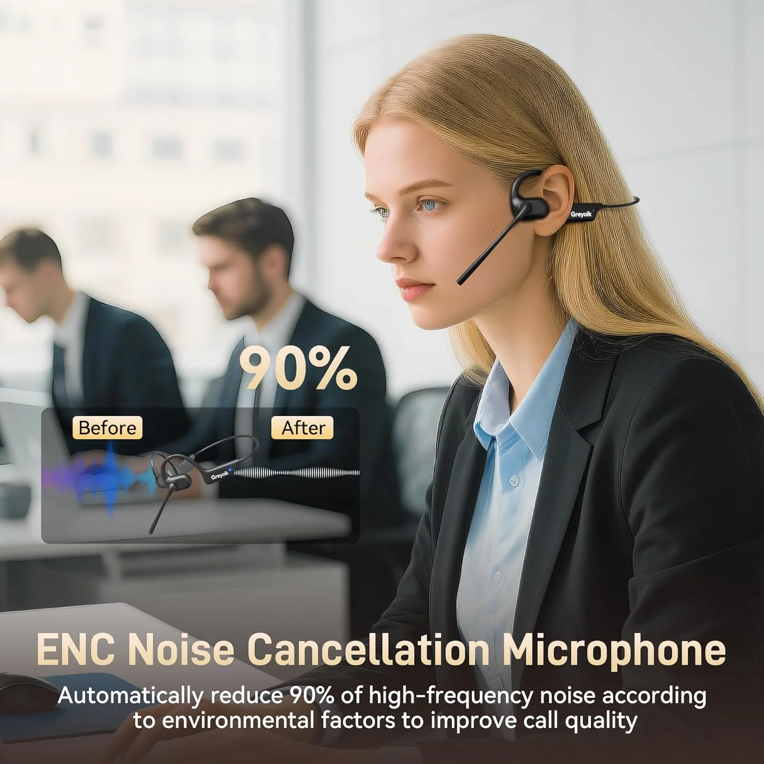 هدست بلوتوث با میکروفون، هدفون گوش باز با میکروفون، اتصال دوگانه بلوتوث 5.4 با میکروفون حذف نویز هوش مصنوعی و عملکرد قطع صدا، هدست بی سیم برای کار، ورزش، رانندگی هدست بلوتوث با میکروفون، هدفون گوش باز با میکروفون، اتصال دوگانه بلوتوث 5.4 با میکروفون حذف نویز هوش مصنوعی و عملکرد قطع صدا، هدست بی سیم برای کار، ورزش، رانندگی