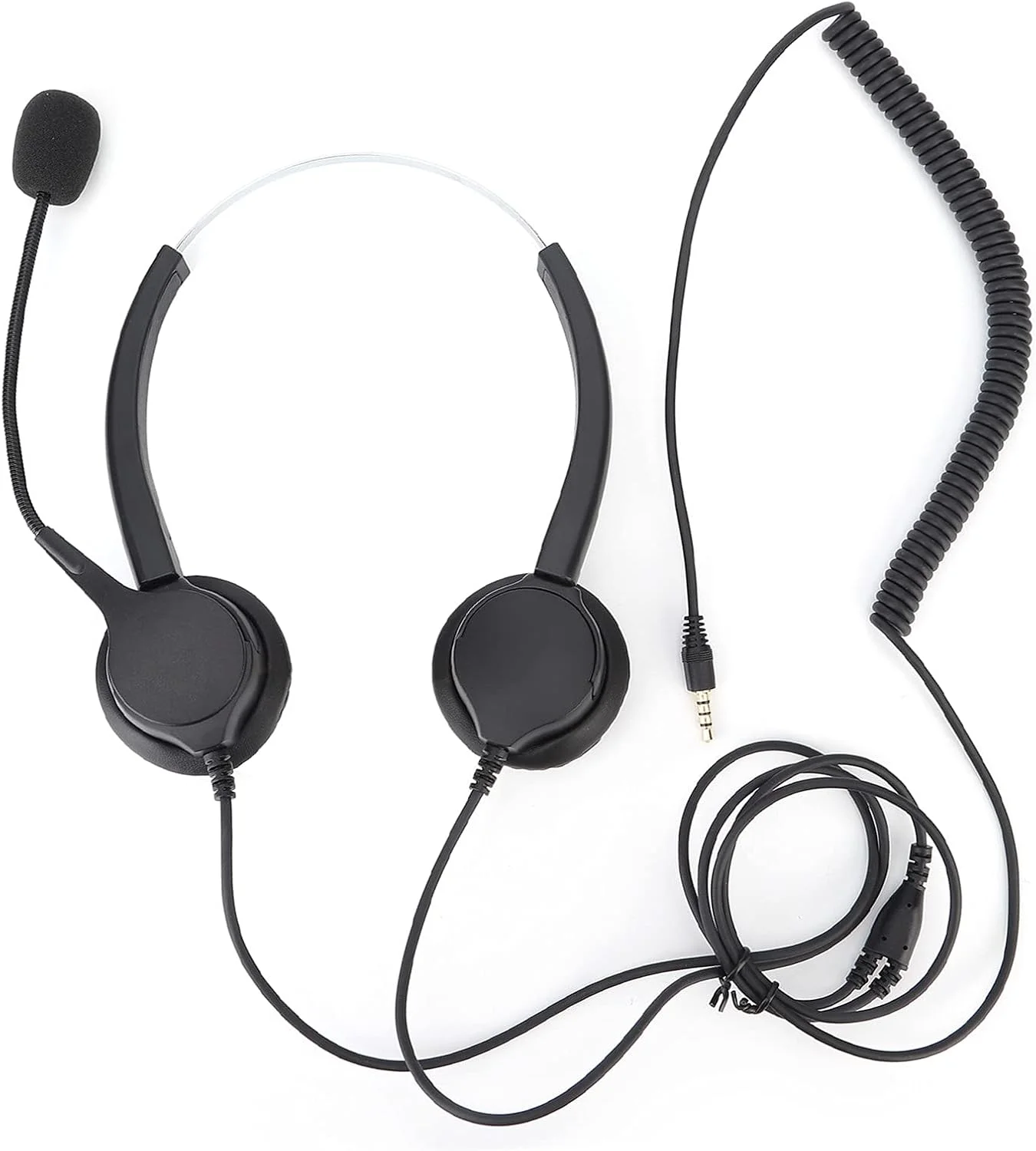 هدست تلفن گونیک با میکروفون حذف نویز، هدفون رو گوشی مرکز تماس تجاری جک 3.5 میلی متری، برای تلفن های ثابت خانگی/رومیزی (VH500D-3.5 (دو گوش)) هدست تلفن گونیک با میکروفون حذف نویز، هدفون رو گوشی مرکز تماس تجاری جک 3.5 میلی متری، برای تلفن های ثابت خانگی/رومیزی (VH500D-3.5 (دو گوش))