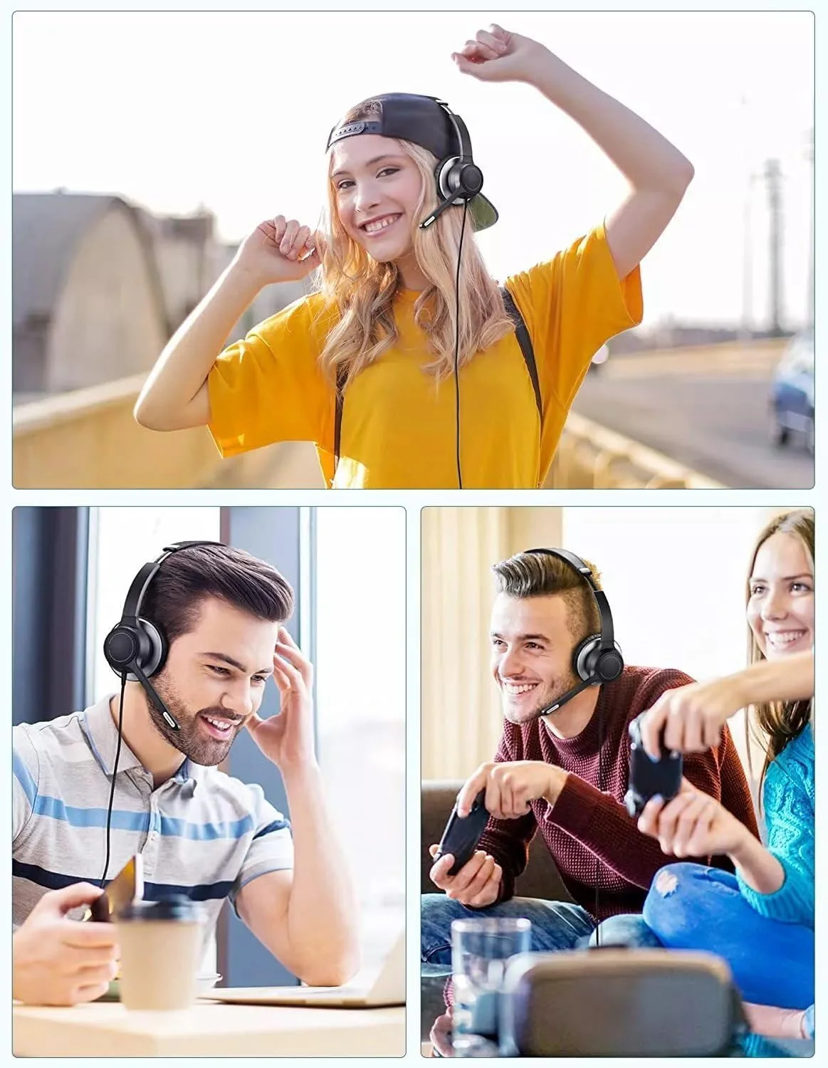 هدست ریگویگ HC6 با میکروفون حذف نویز، هدبند قابل تنظیم، کنترل خط، میکروفون برای مرکز تماس، اسکایپ/وبینار، تماس تیمی (مشکی/طلایی) هدست ریگویگ HC6 با میکروفون حذف نویز، هدبند قابل تنظیم، کنترل خط، میکروفون برای مرکز تماس، اسکایپ/وبینار، تماس تیمی (مشکی/طلایی)